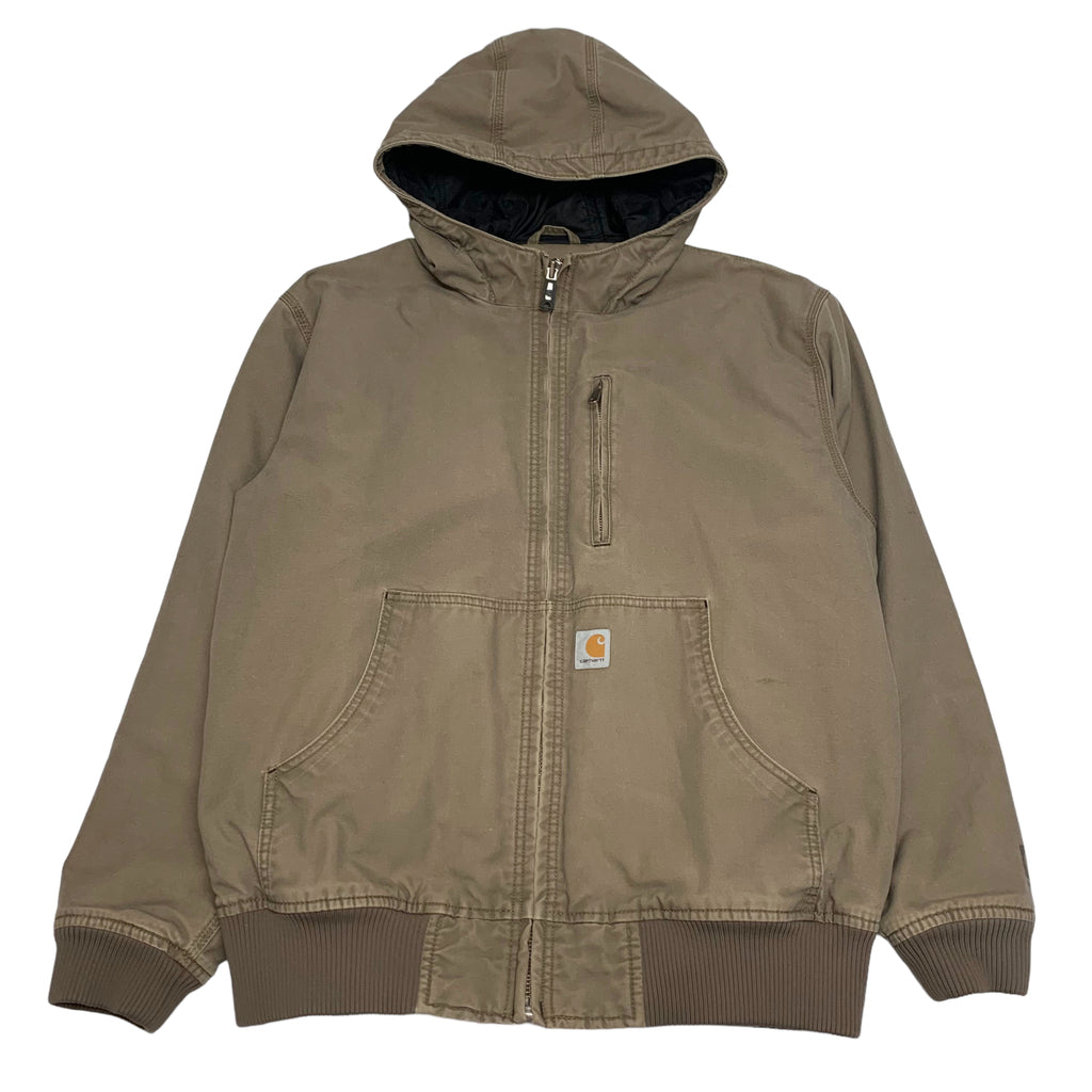 Light Brown Hooded Carhartt Jacket L