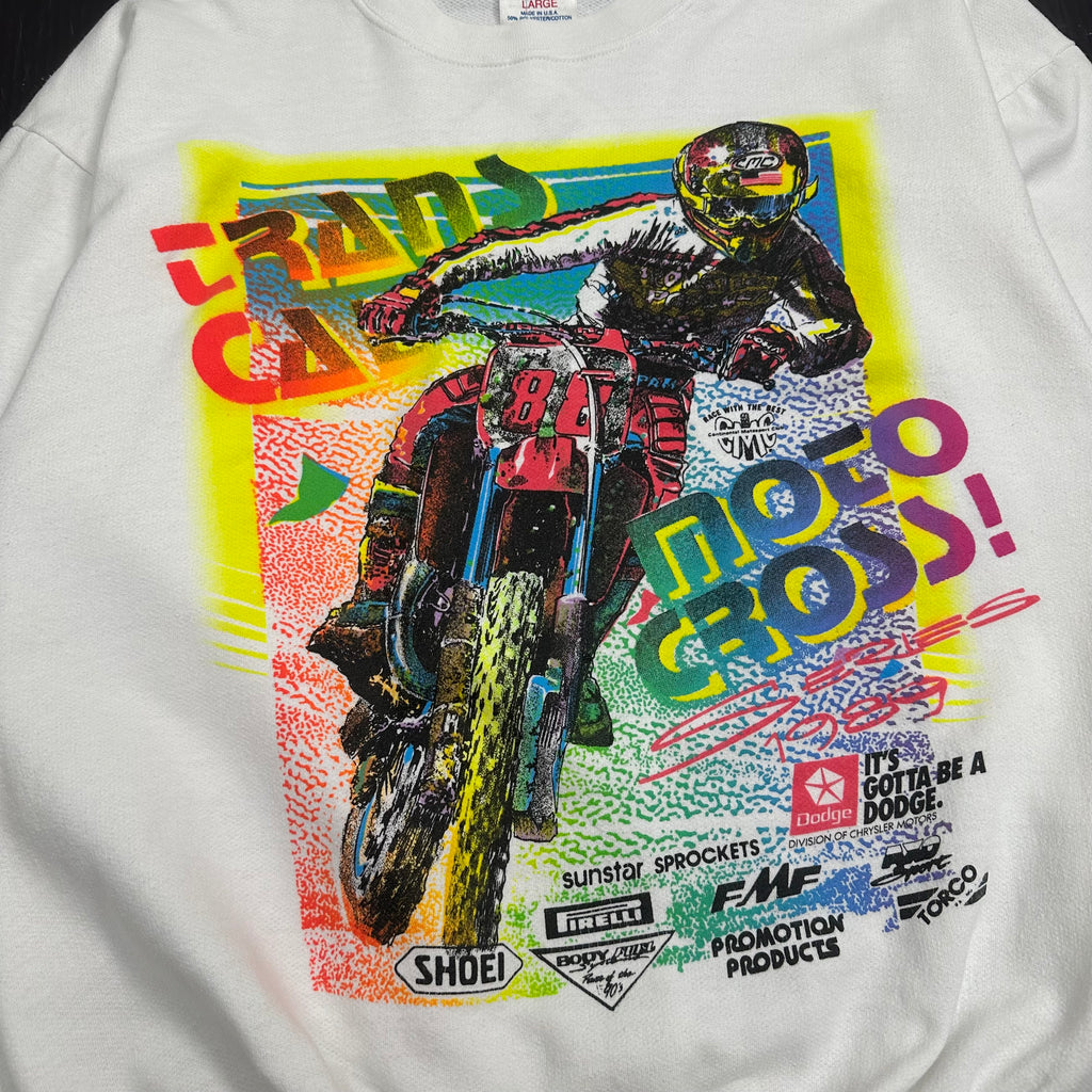 Vintage Motocross Graphic Crewneck L