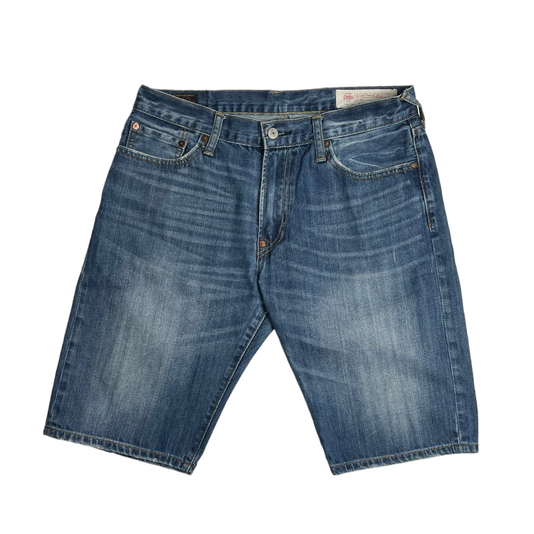 Evisu Faded Denim Shorts 34