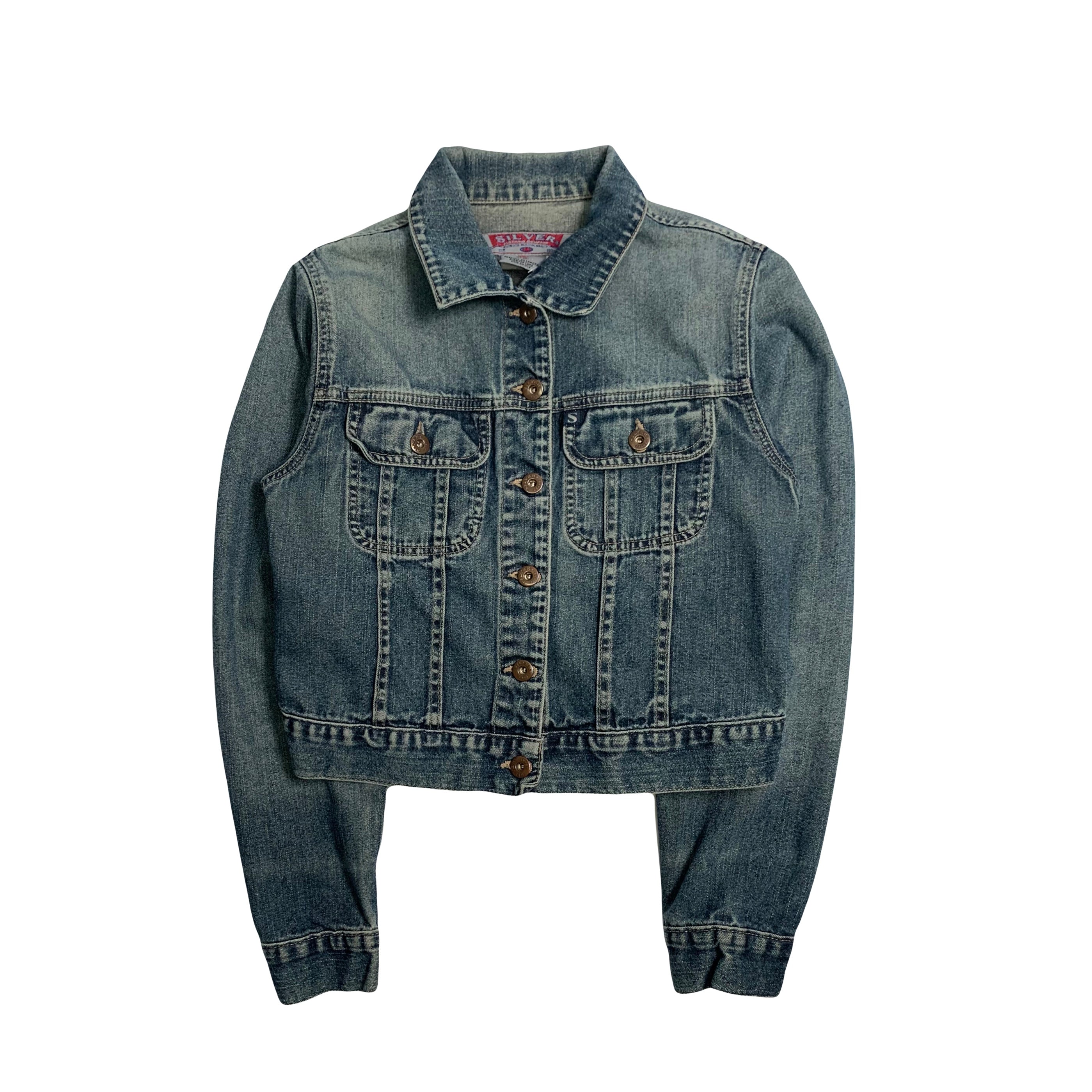 Vintage Silver Jeans Cropped Denim Jacket S