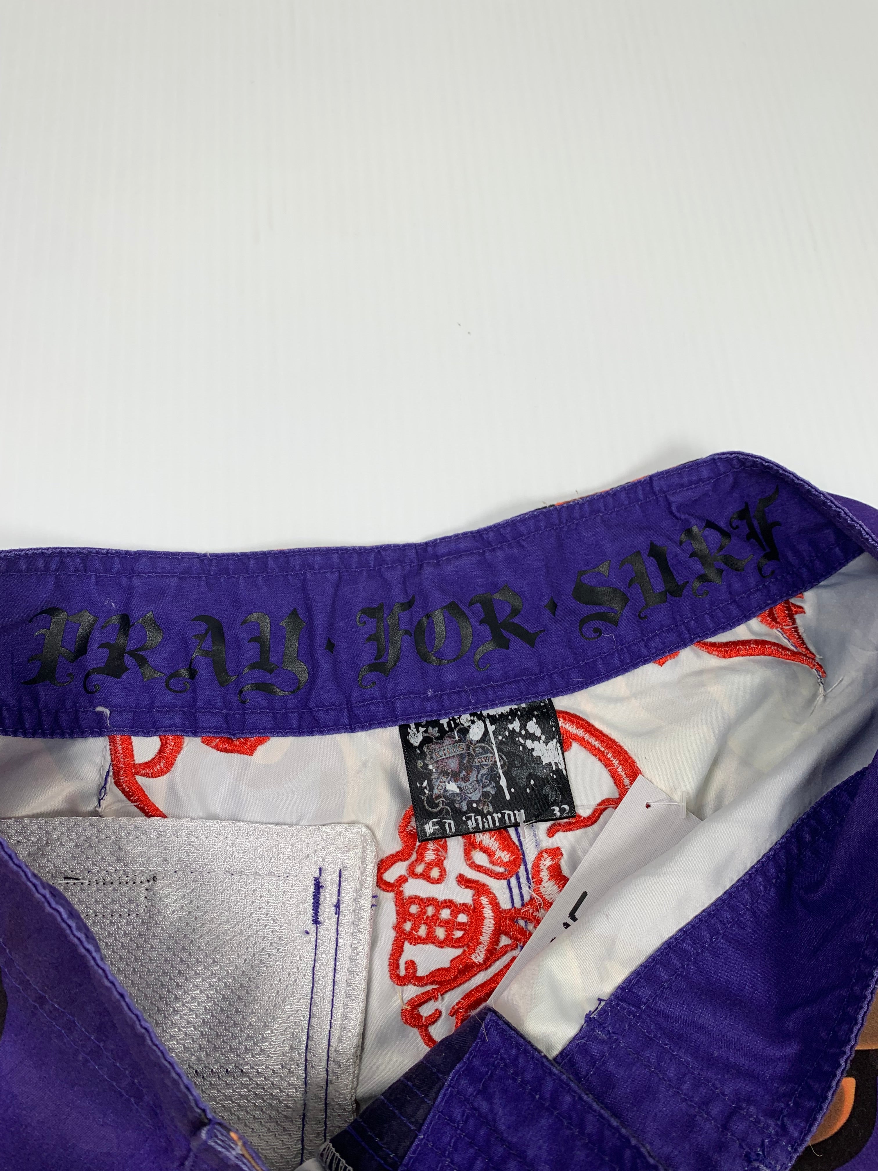 Y2K Ed Hardy AOP Swim Trunks 32