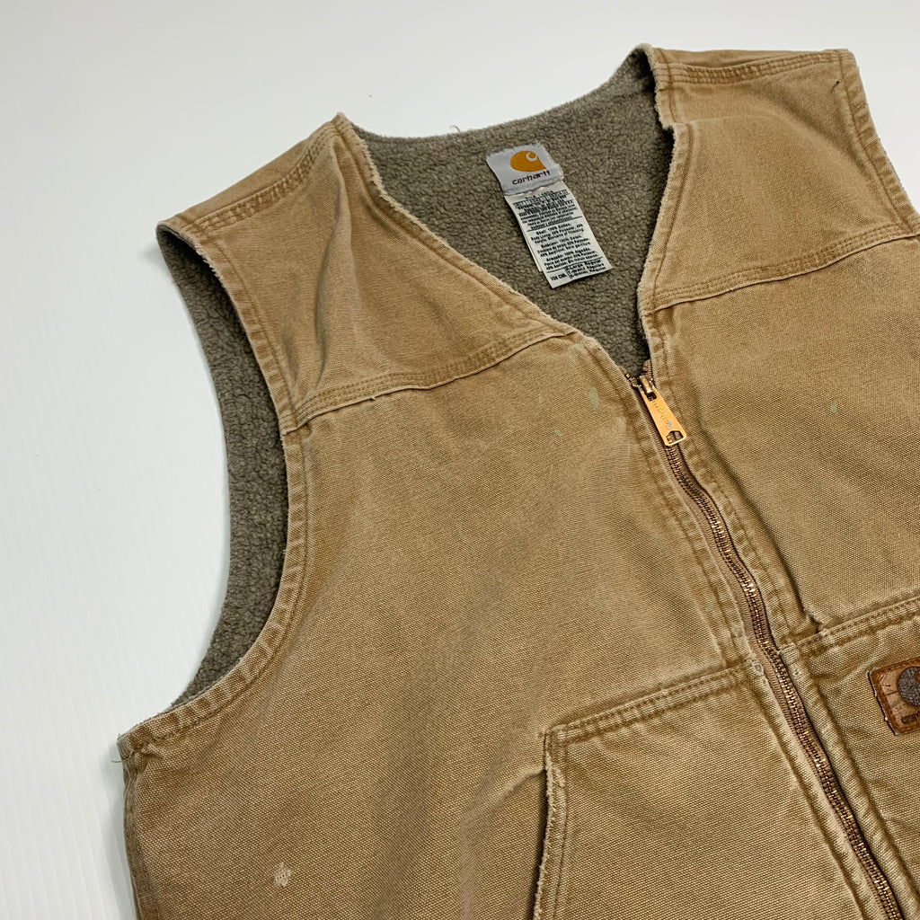 Carhartt Beige Sherpa Lined Vest XL