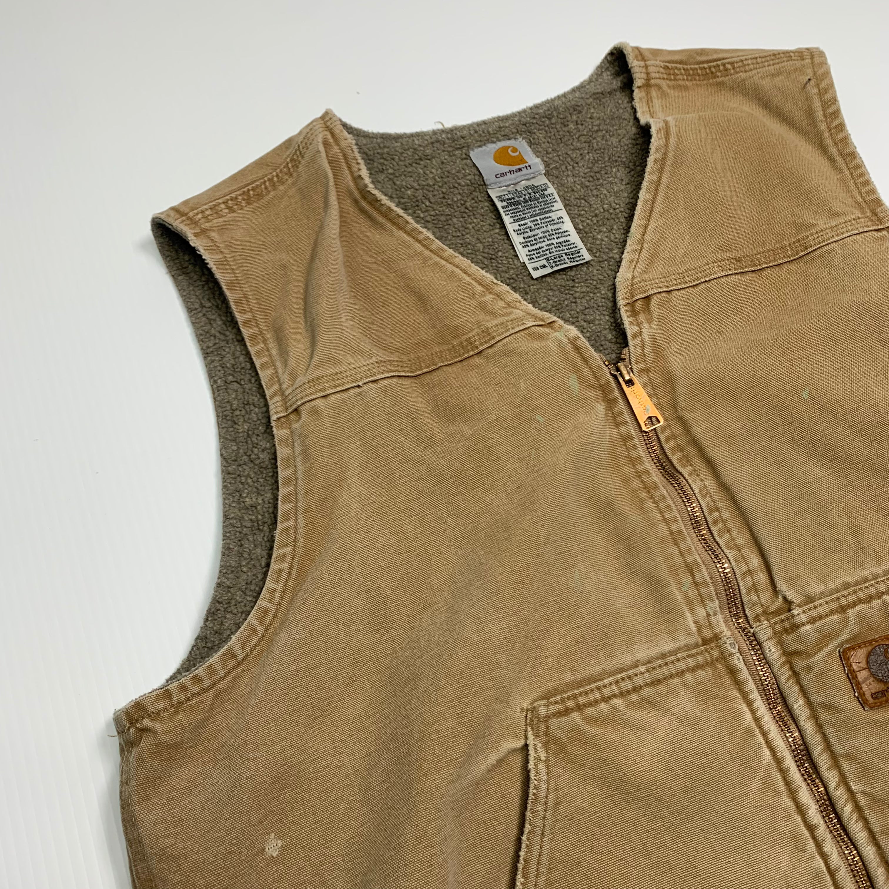Carhartt Beige Sherpa Lined Vest XL