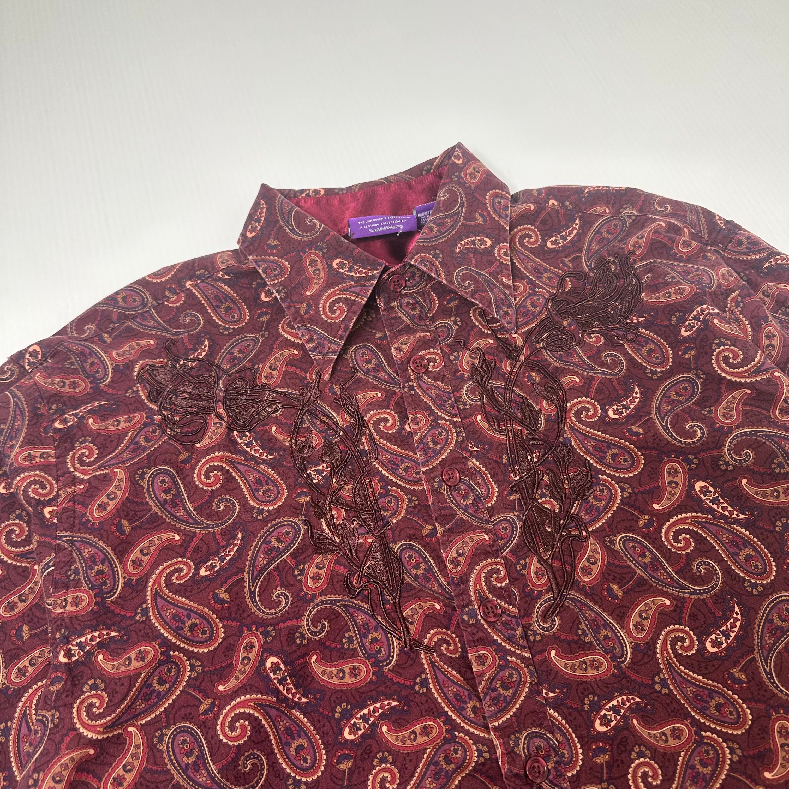 Jimi Hendrix Experience Paisley Button Up Shirt XXL