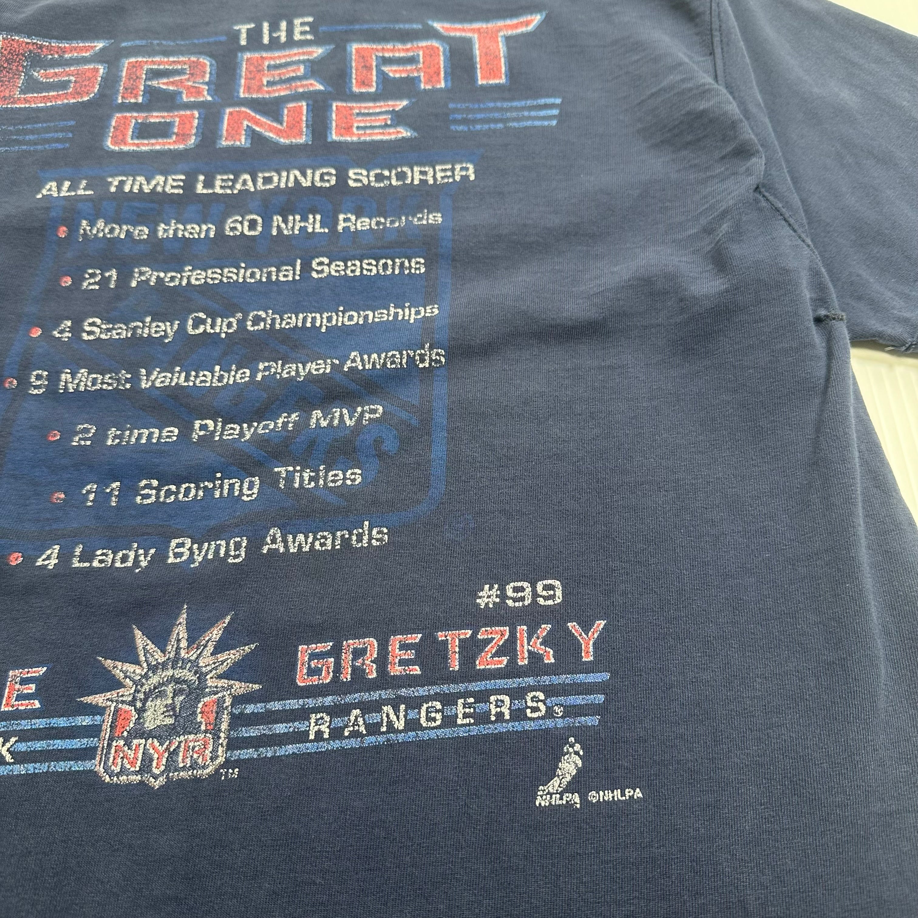 Vintage New York Rangers Wayne Gretzky #99 Distressed Tee S