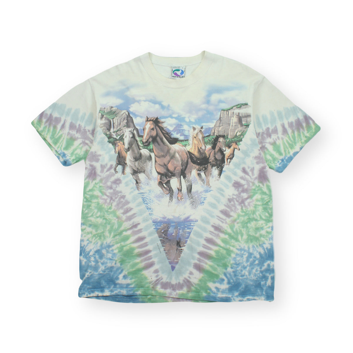 1996 Liquid Blue Horses Tie Dye AOP Tee L