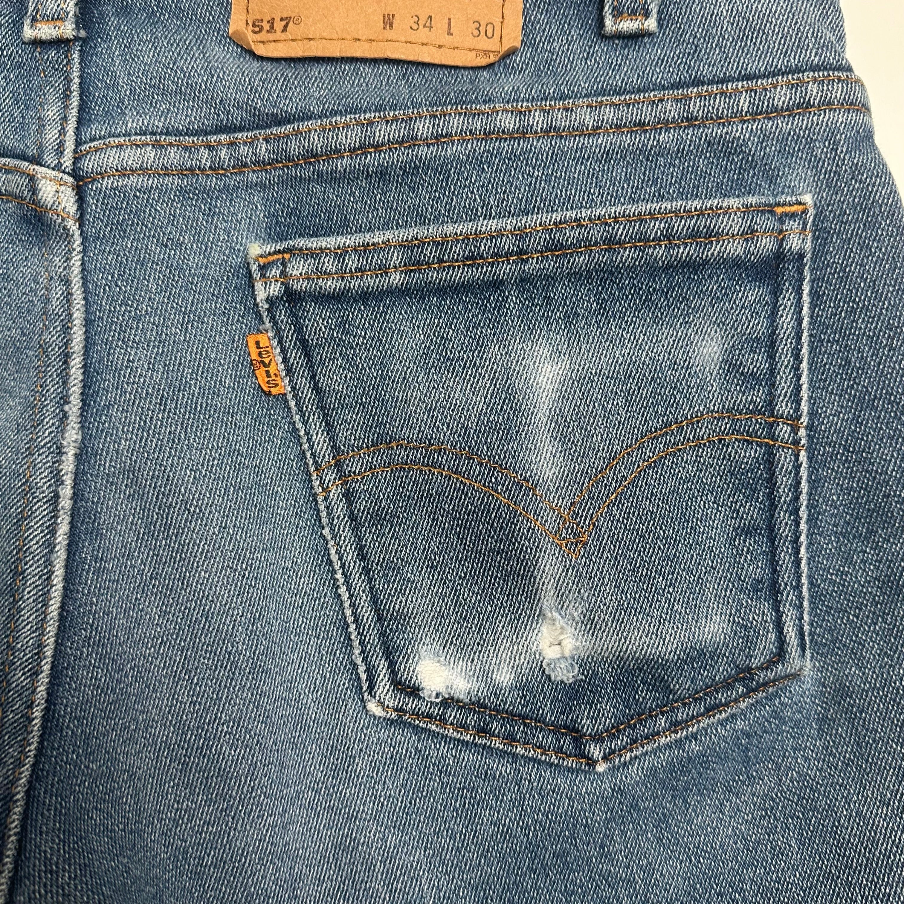 Vintage Levi's 517 Orange Tab Cutoff Shorts 32