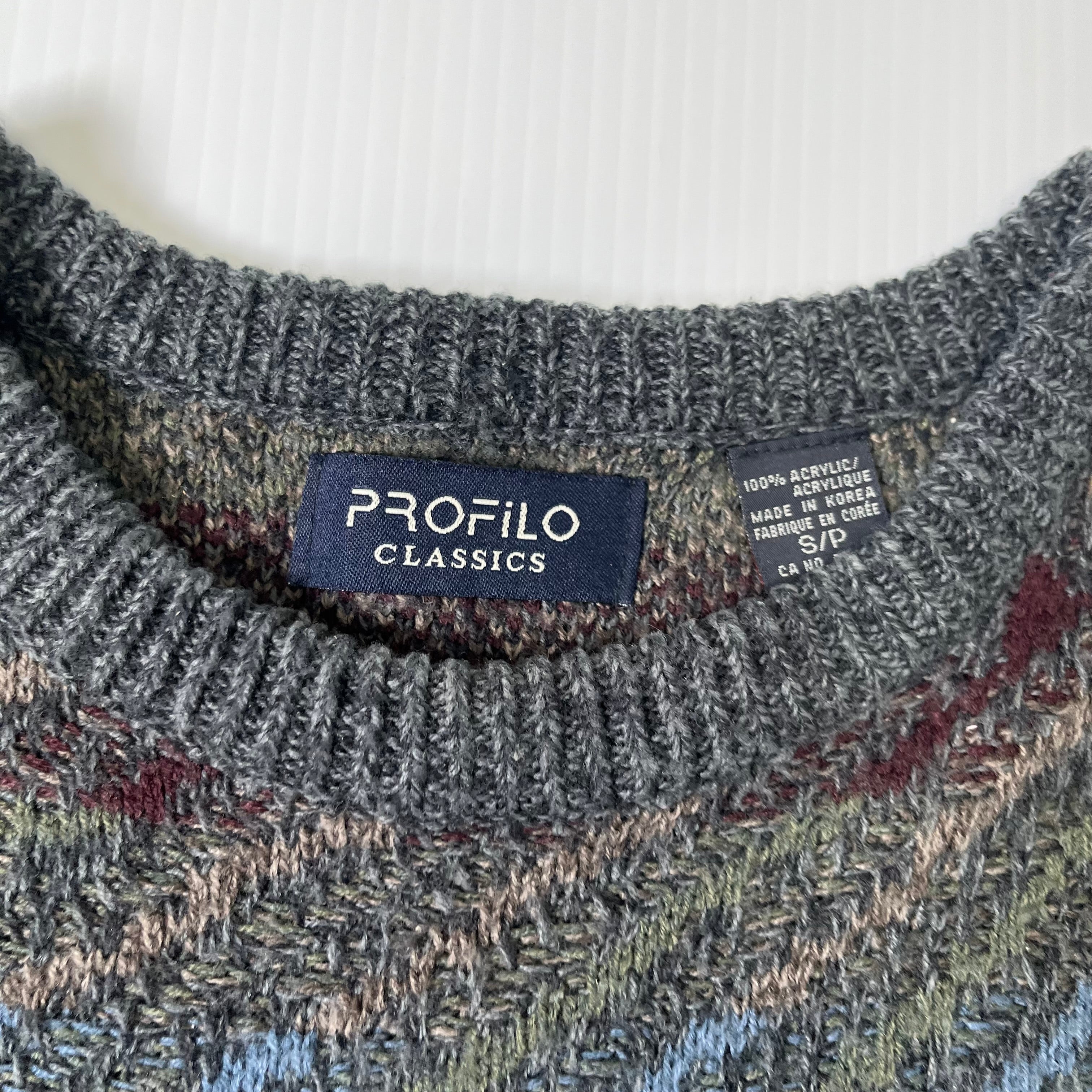 Profilo Classics Stripe Pattern Knit Sweater S