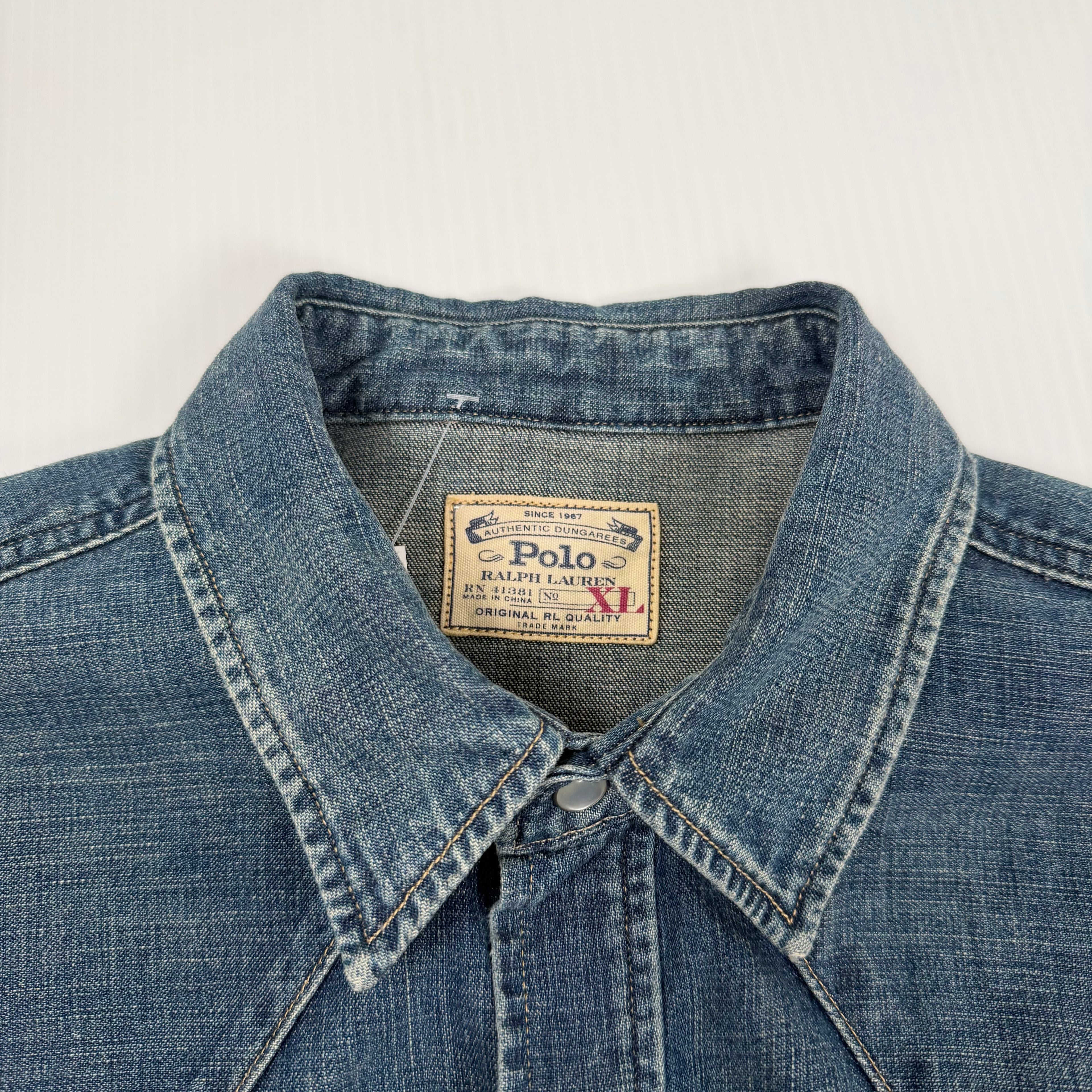 Polo Ralph Lauren Denim Western Button Up Shirt XL