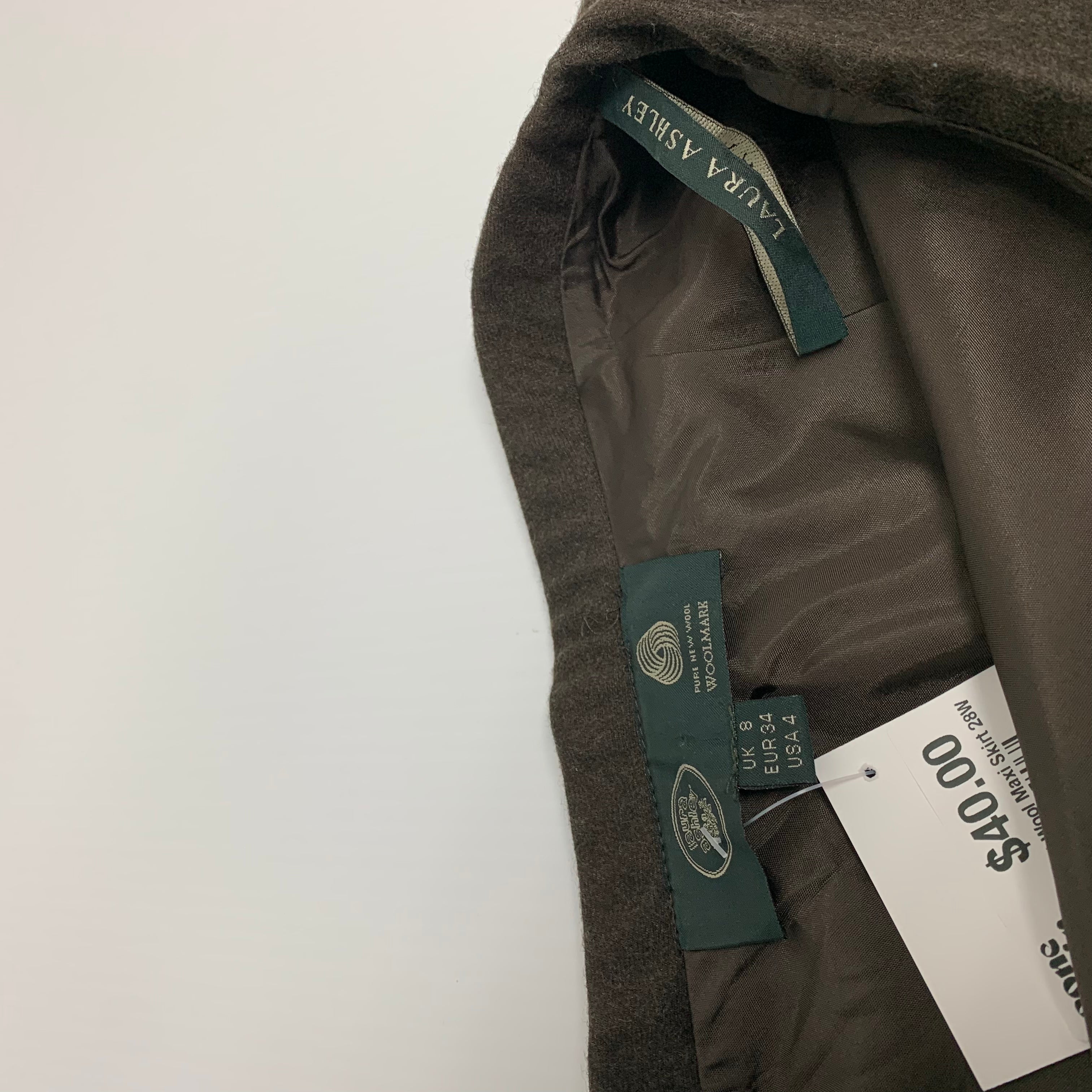 Woolmark Brown Maxi Skirt 28W
