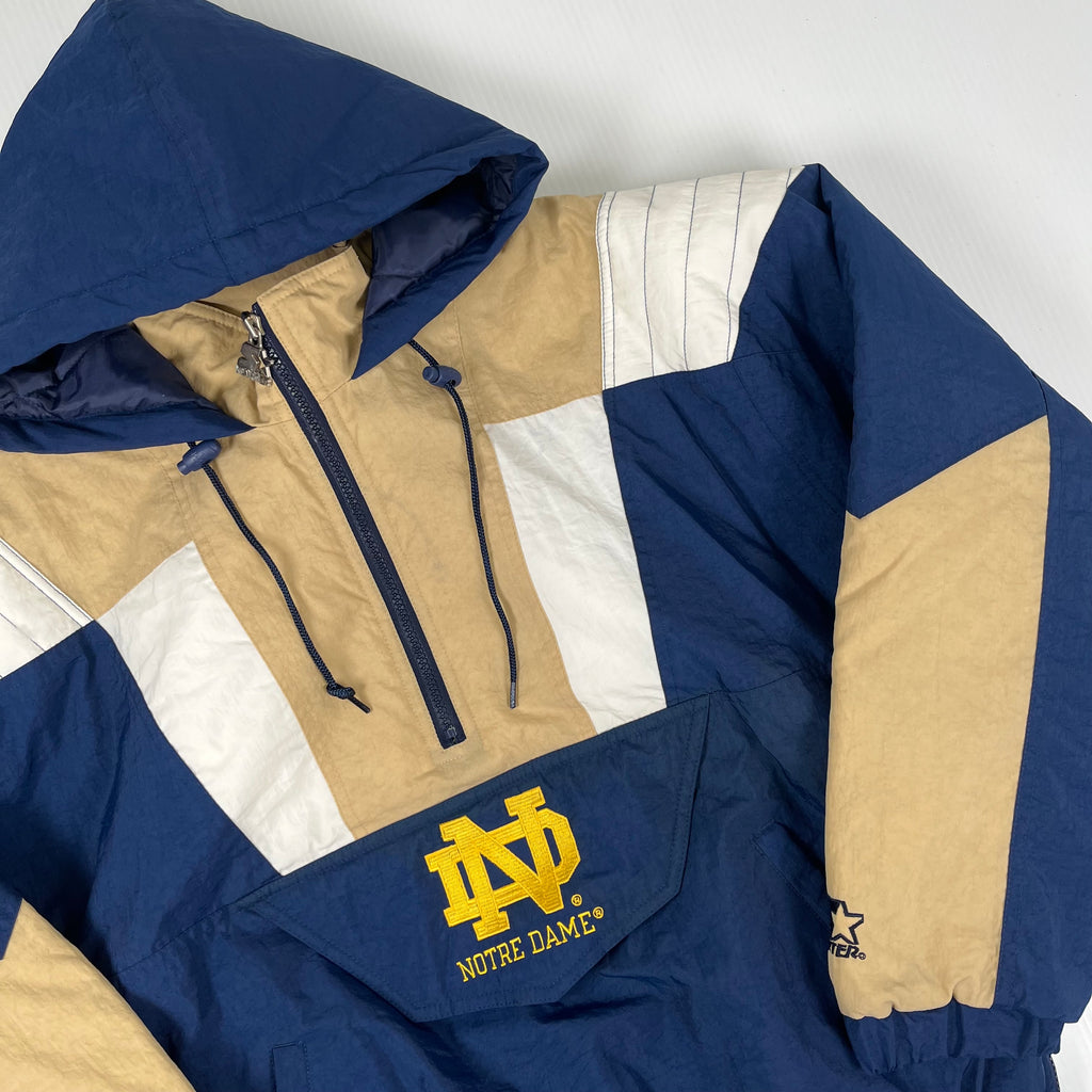 Starter Notre Dame 1/4 Zip Puffer Jacket S