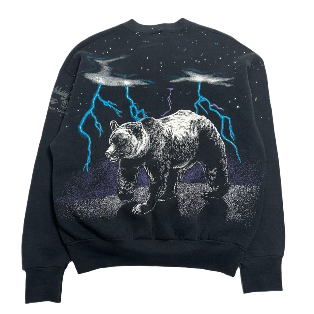 Vintage Lightning Bear AOP Crewneck L