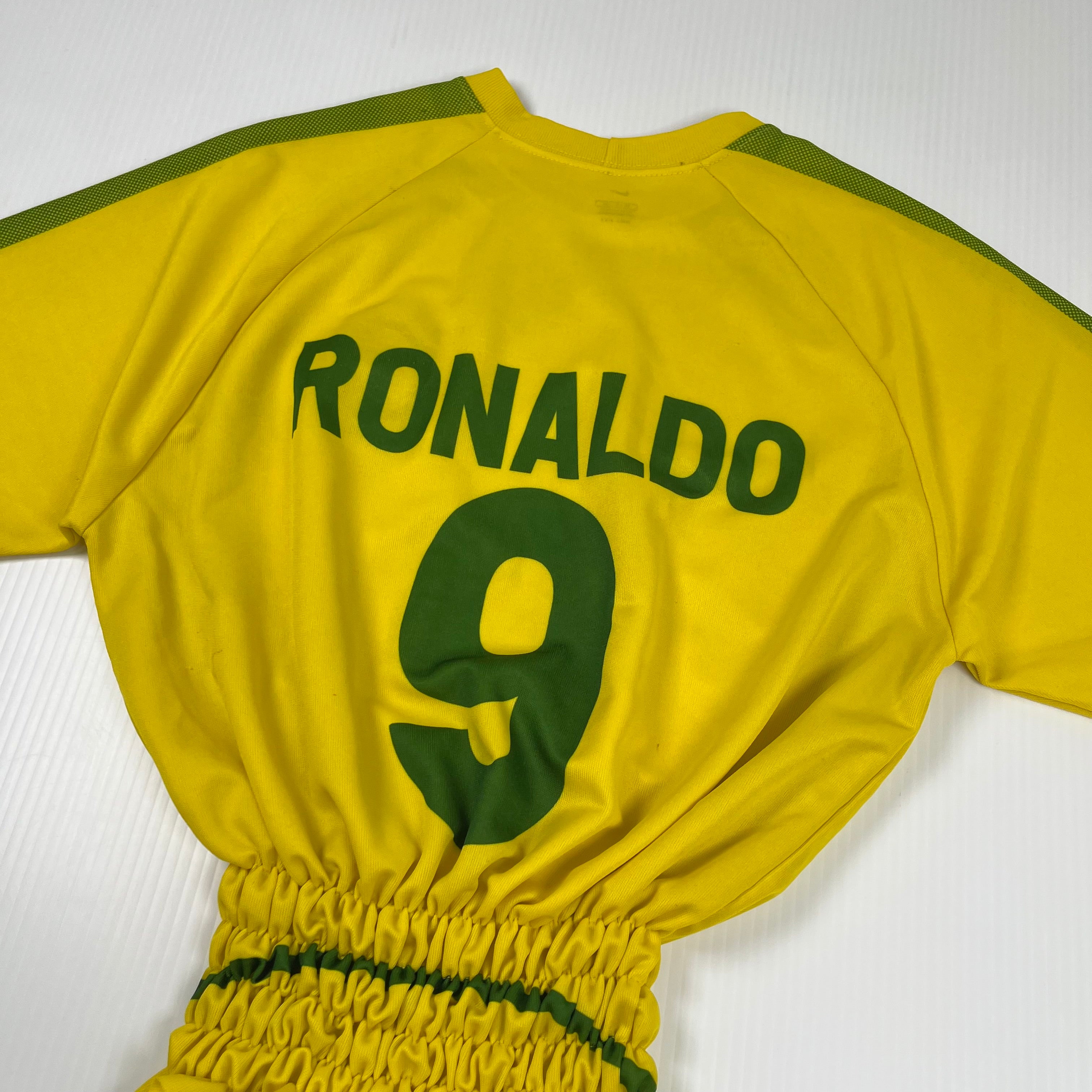 Rework Shirred Nike Brasil Ronaldo #9 Home Jersey Women's M