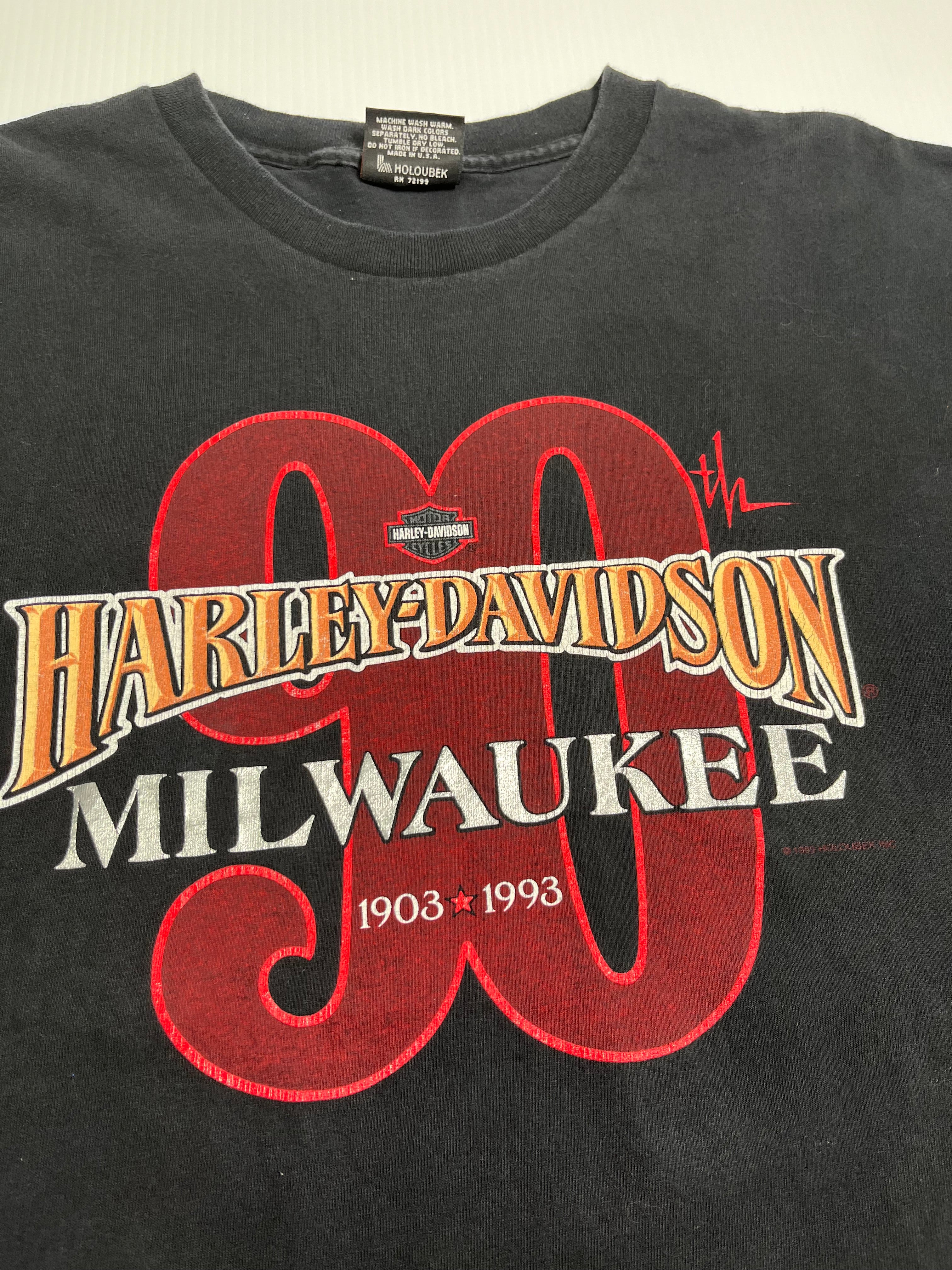 1993 Harley Davidson 90th Anniversary Milwaukee Tee XL