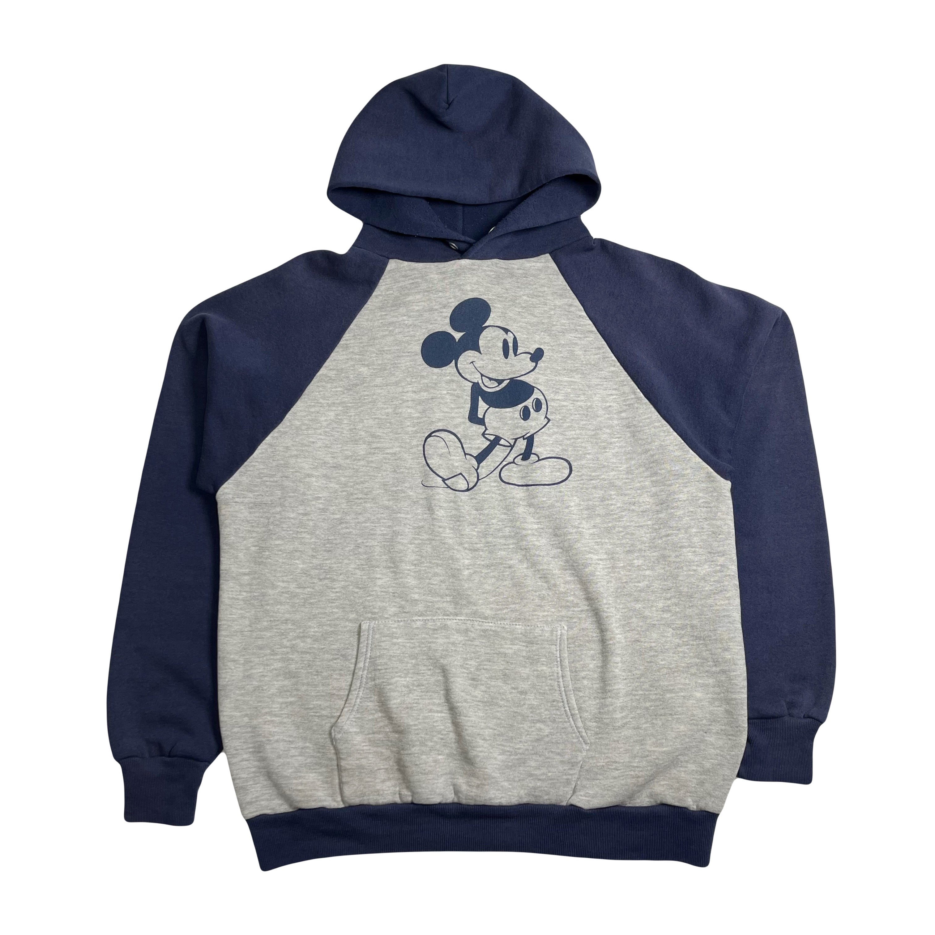 80s Disney Mickey Mouse Two-Tone Hoodie L