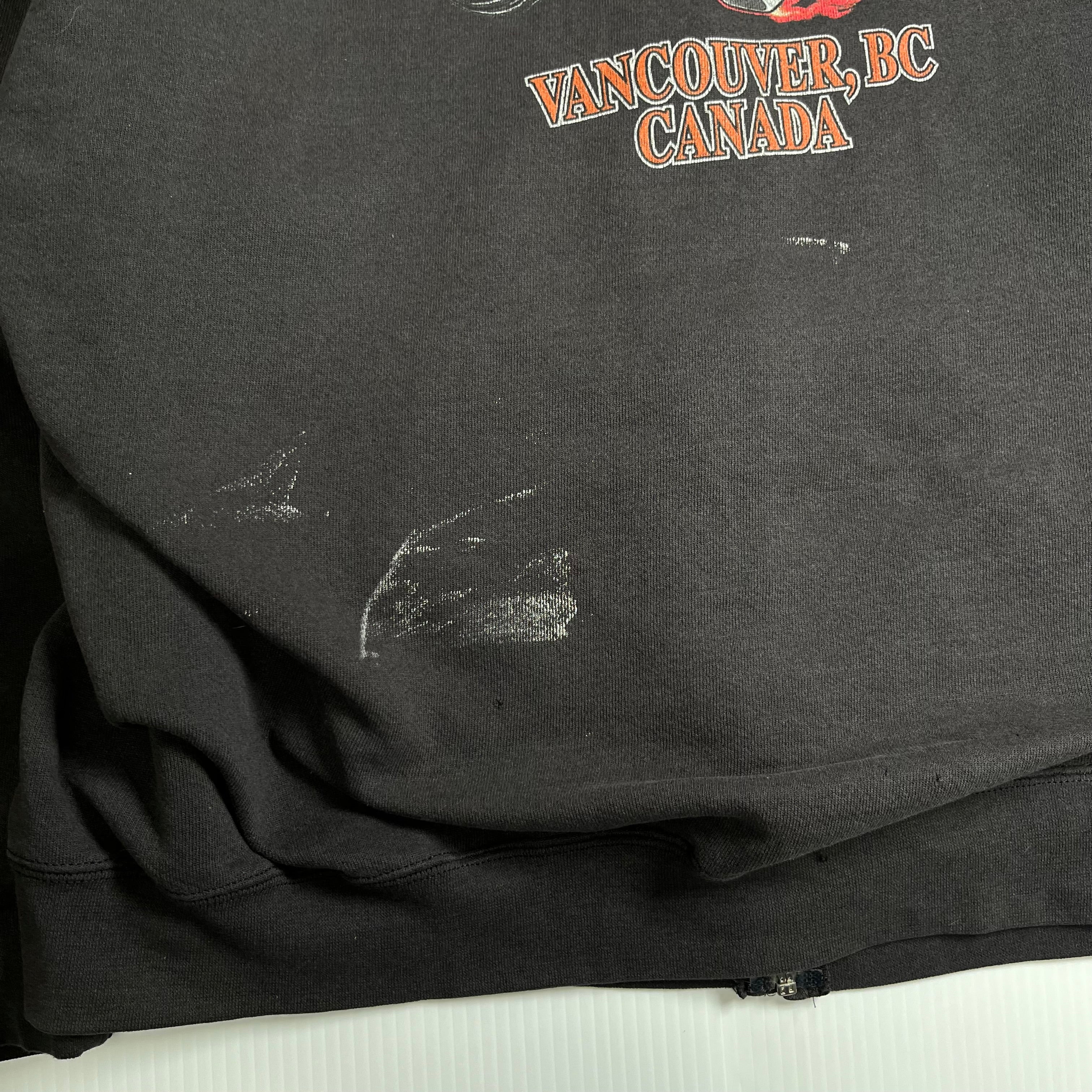 Vintage Harley Davidson Vancouver Flame Zip Hoodie XXL