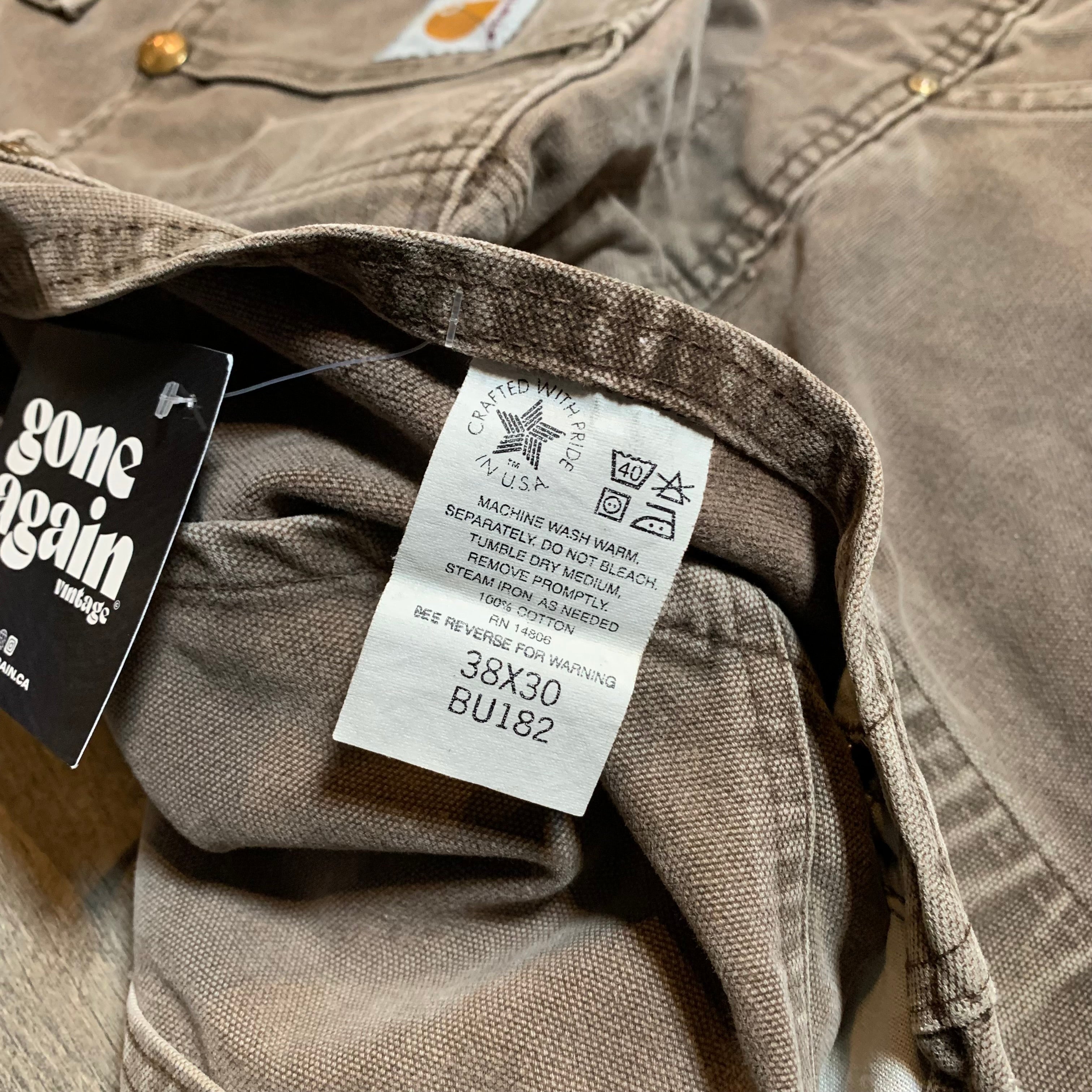 Vintage Faded Brown Carhartt Overalls 38x30