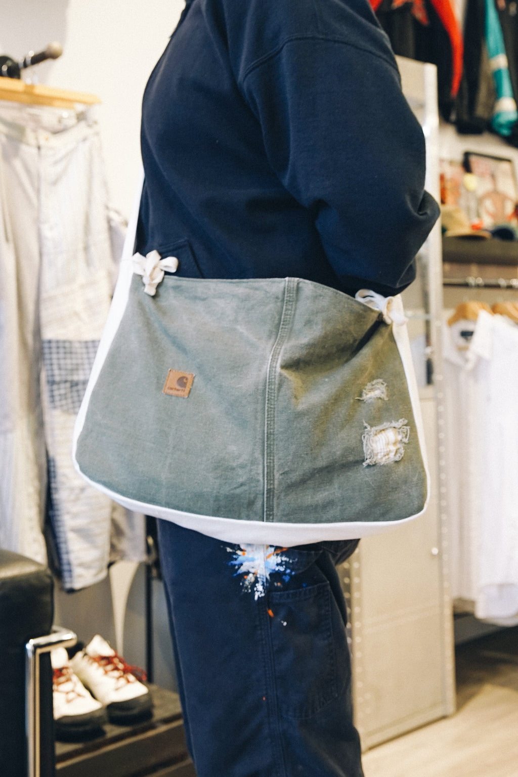 Rework Carhartt Denim Wide Side Bag