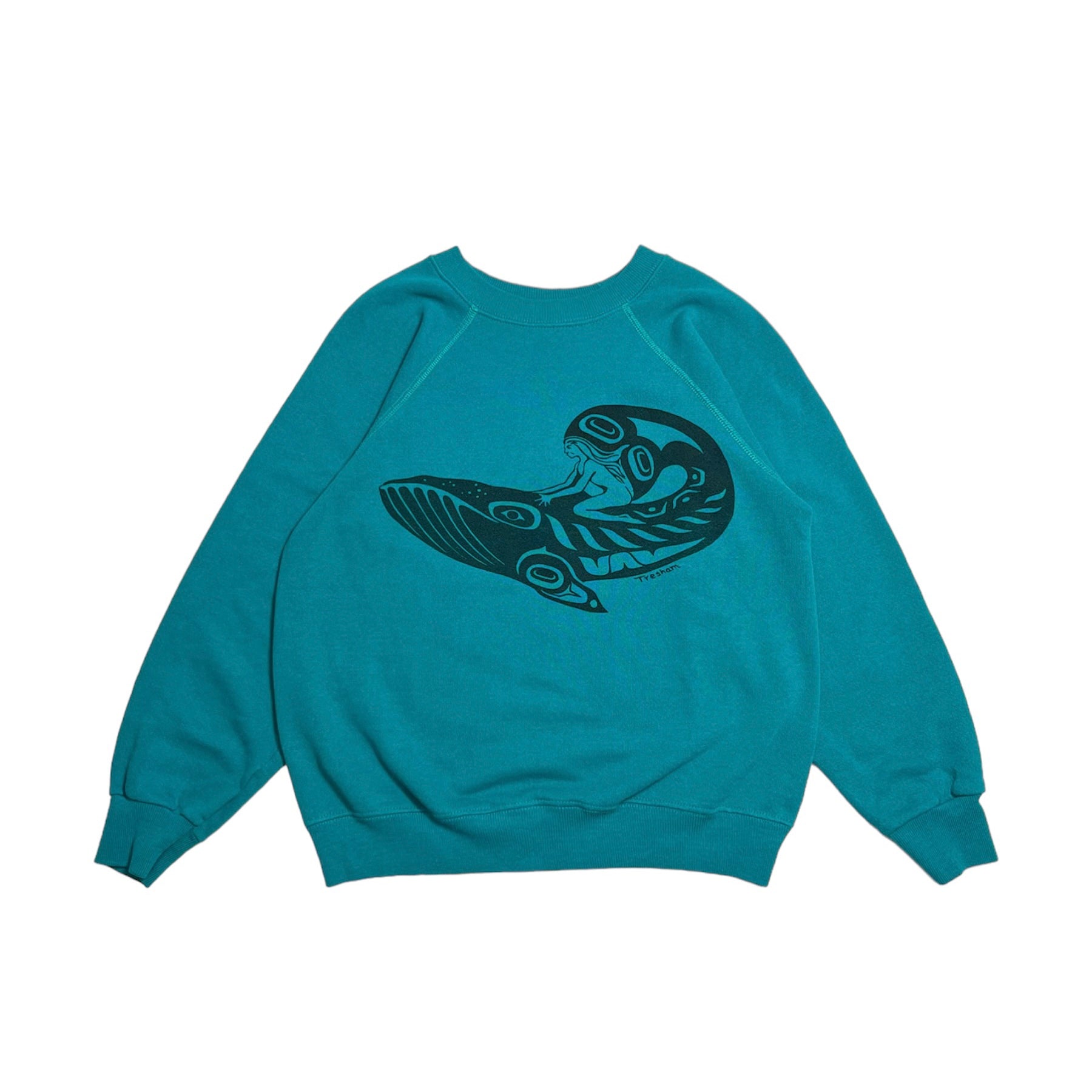 90s Tresham Whale Art Crewneck S