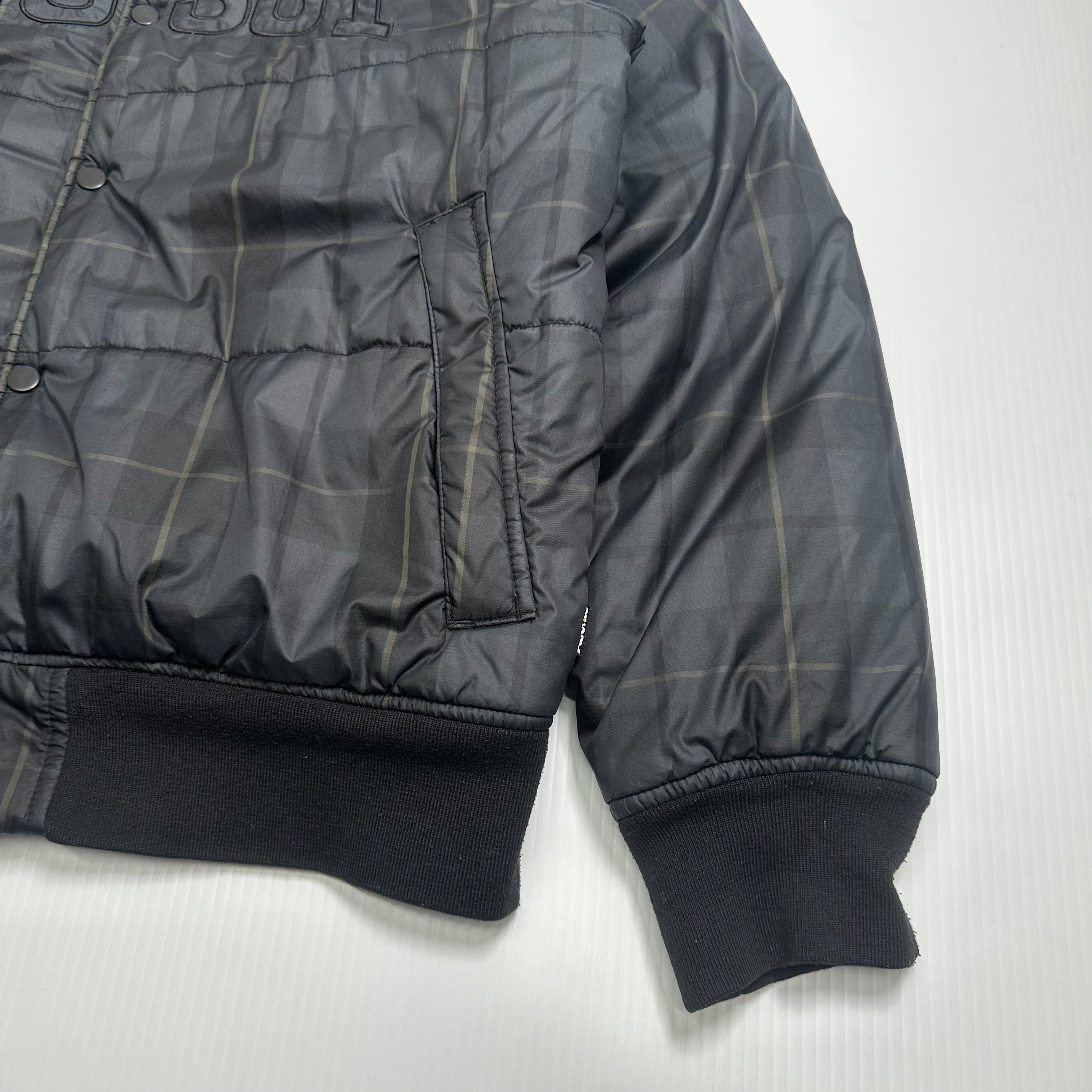 Stüssy Embroidered Logo Plaid Puffer Jacket L