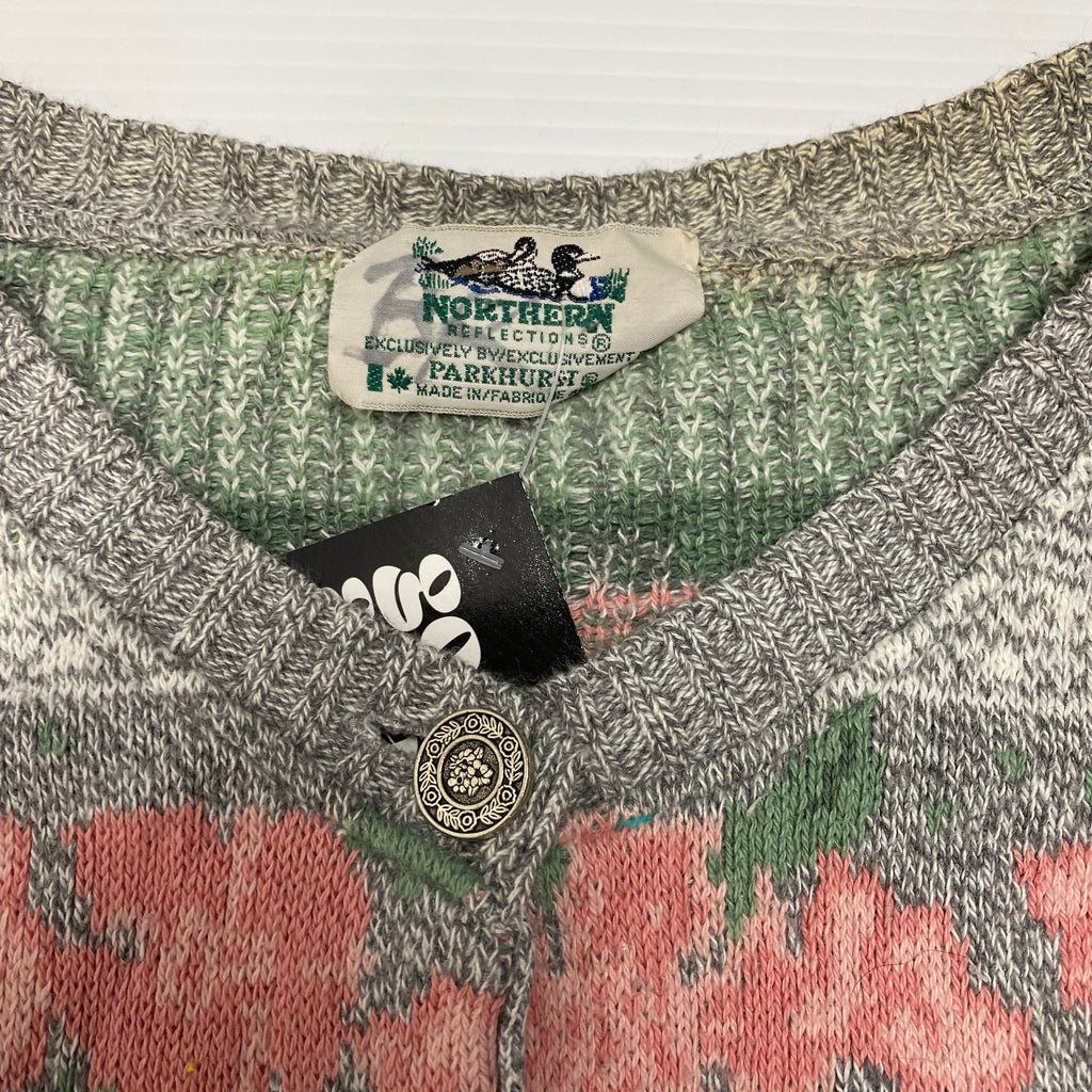 Northern Reflections Floral Knit Button Up M