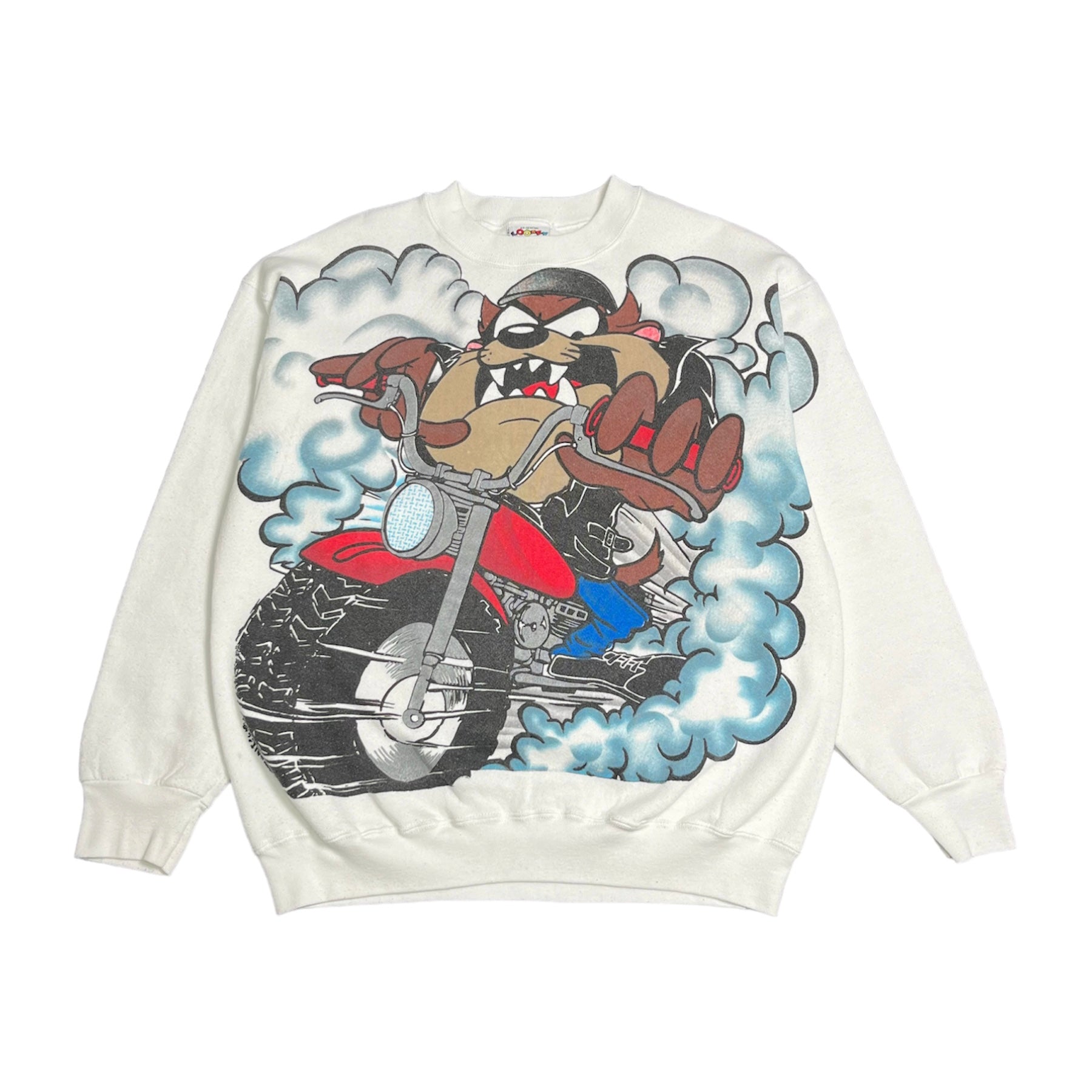 1995 Taz Looney Tunes Fast Track Biker Crewneck L