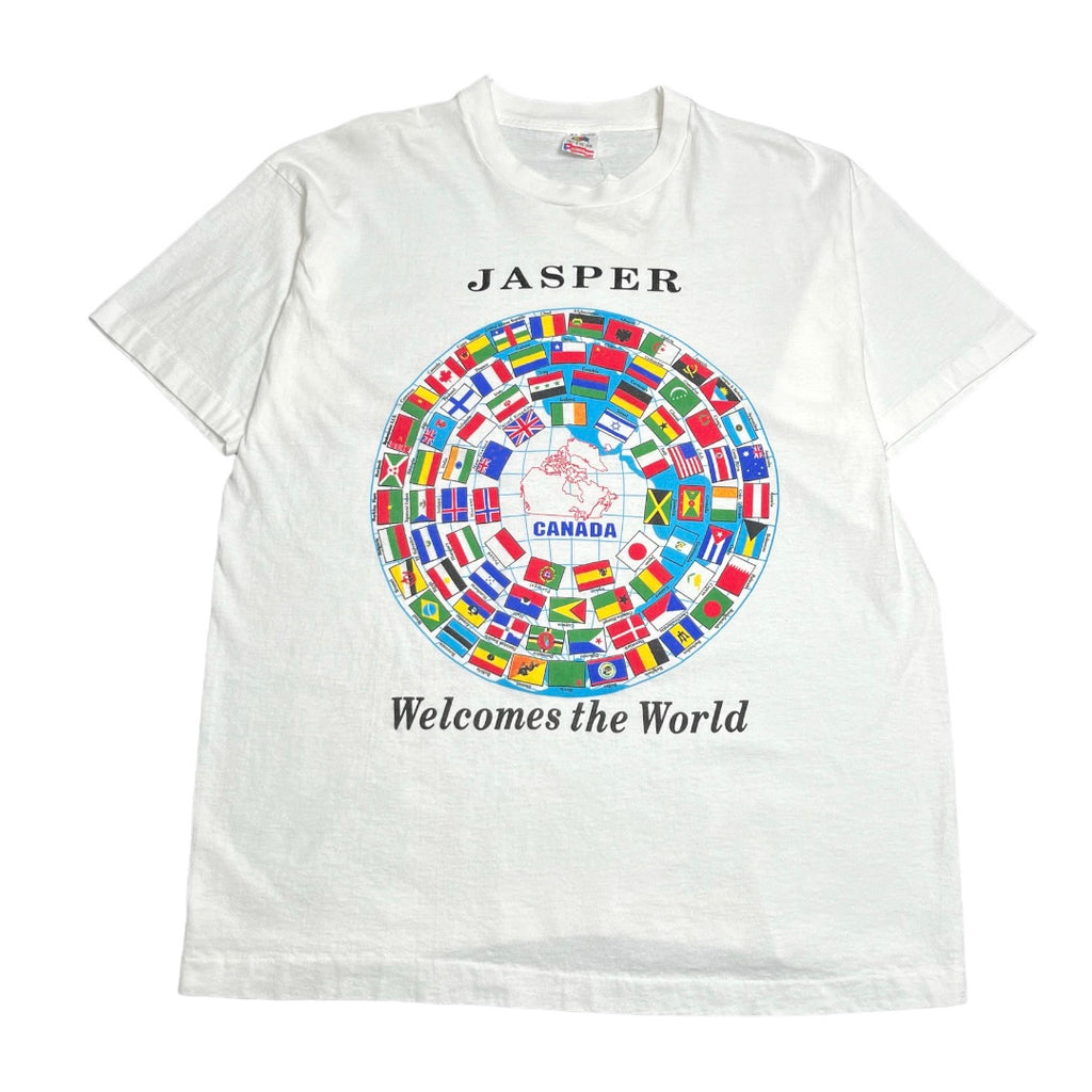 Vintage Jasper Welcomes The World Flags Tee XL