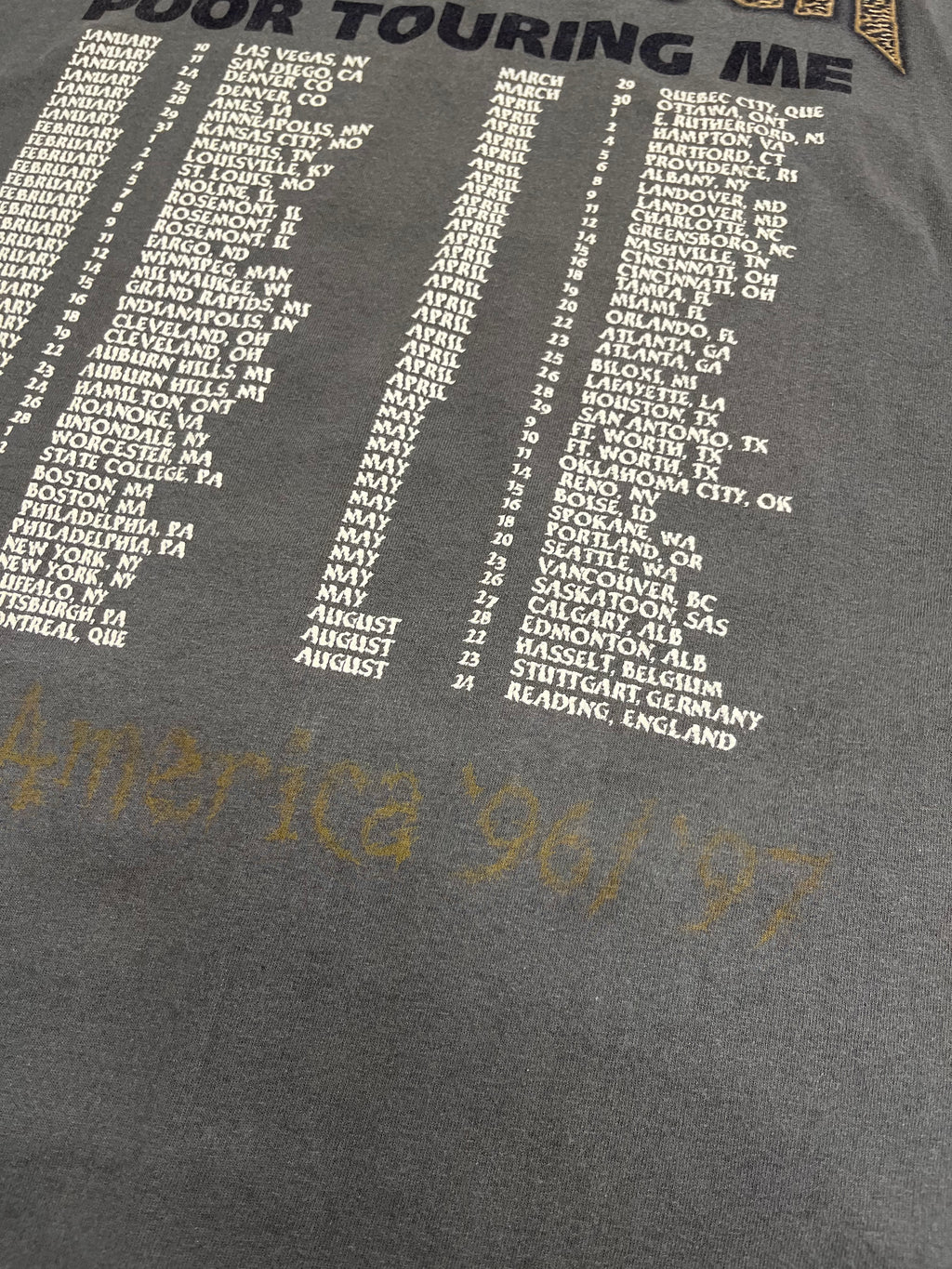 1997 Metallica Poor Touring Me Tee XL