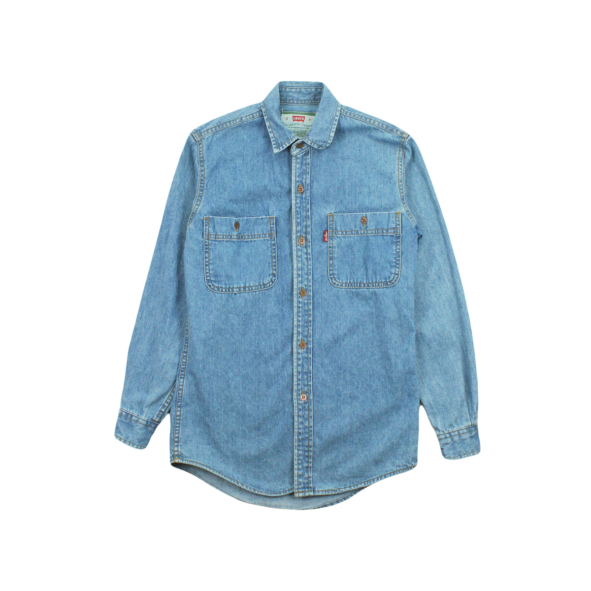Vintage Levi's Medium Wash Denim Button Up Shirt S