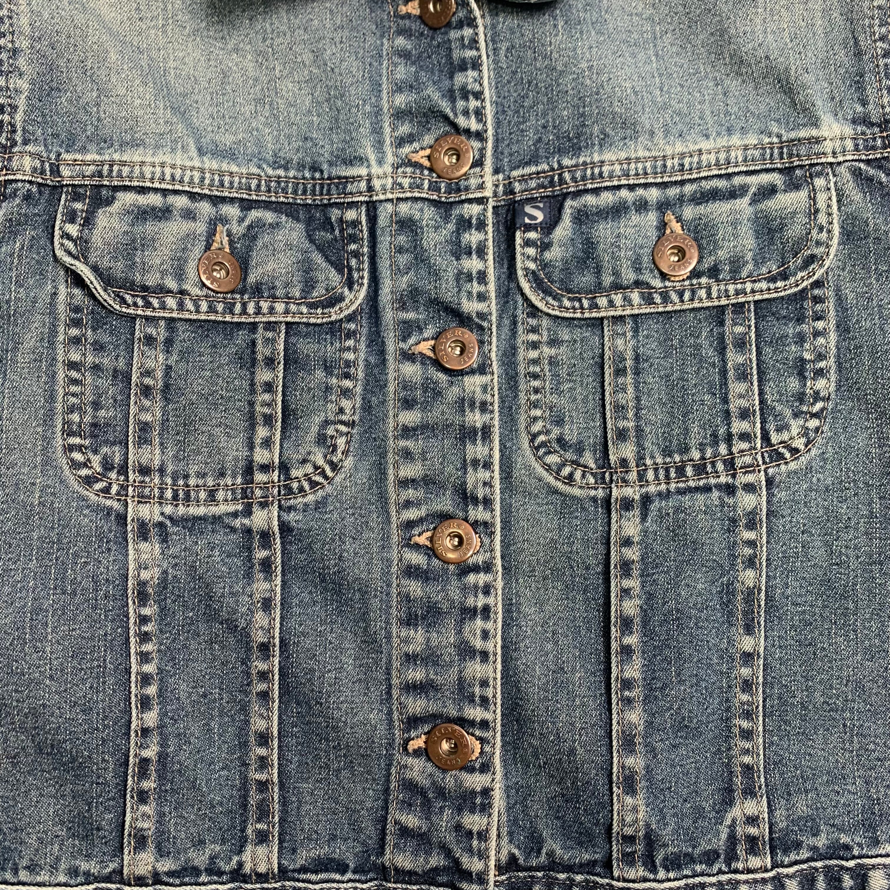 Vintage Silver Jeans Cropped Denim Jacket S