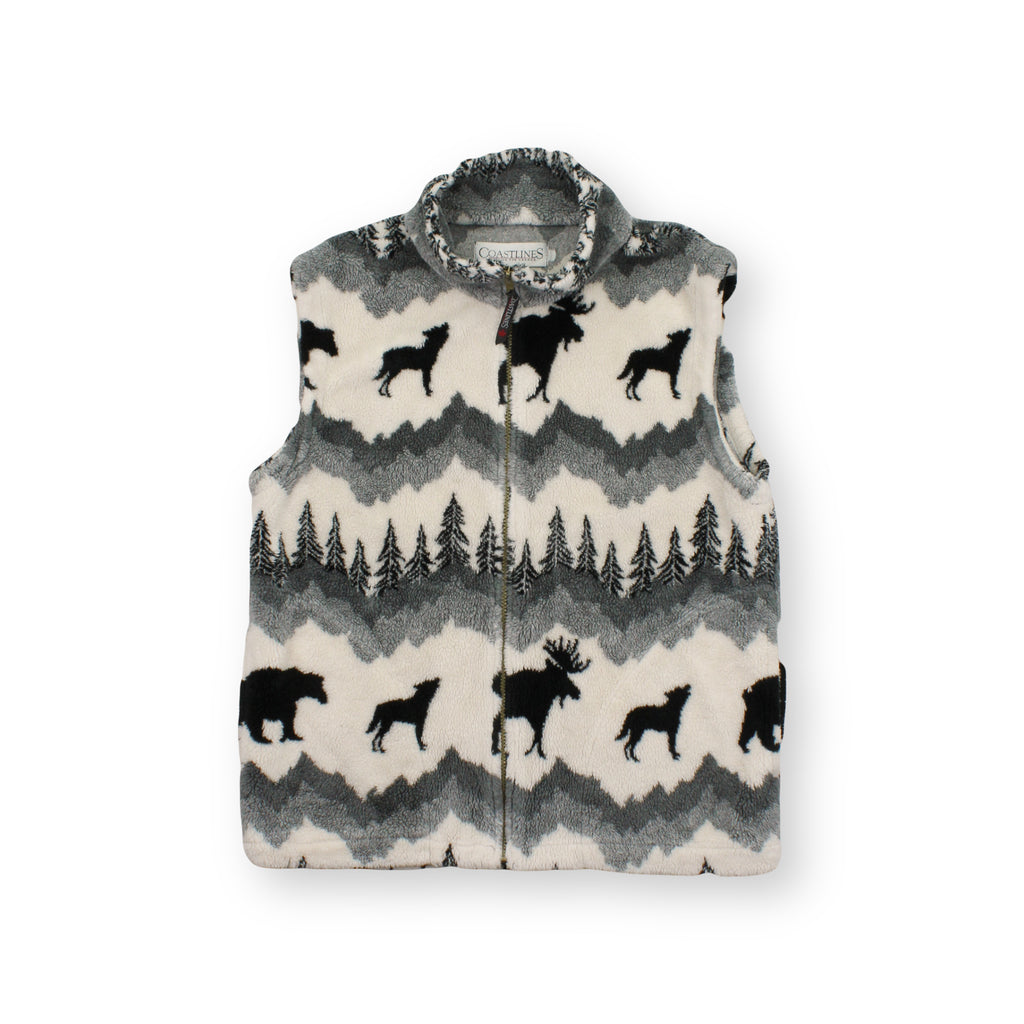Vintage Coastlines Animal Fleece Vest L