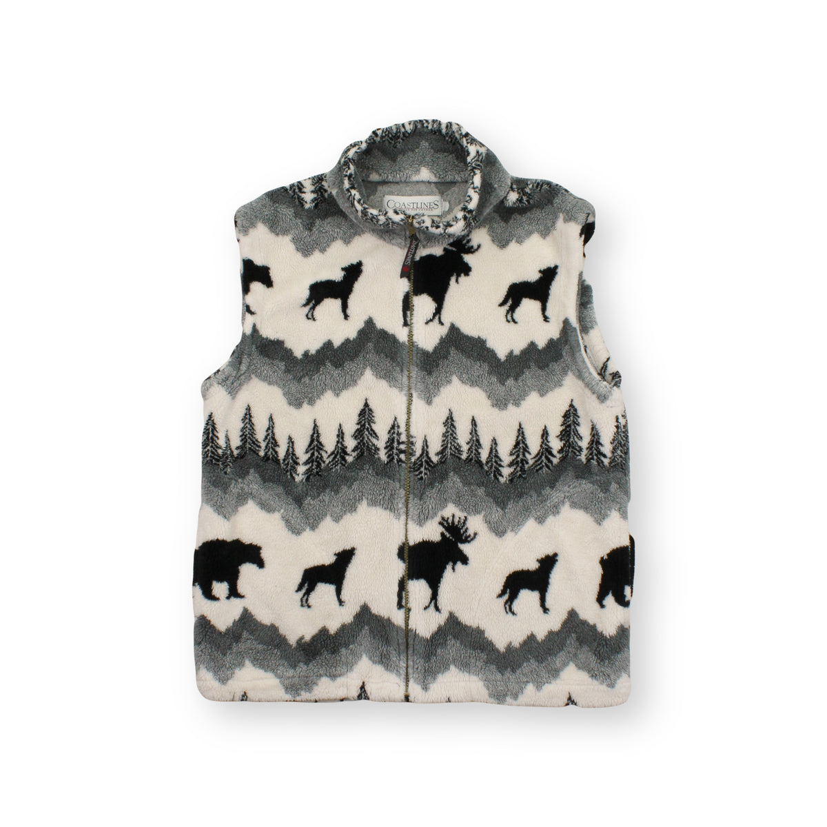 Vintage Coastlines Animal Fleece Vest L
