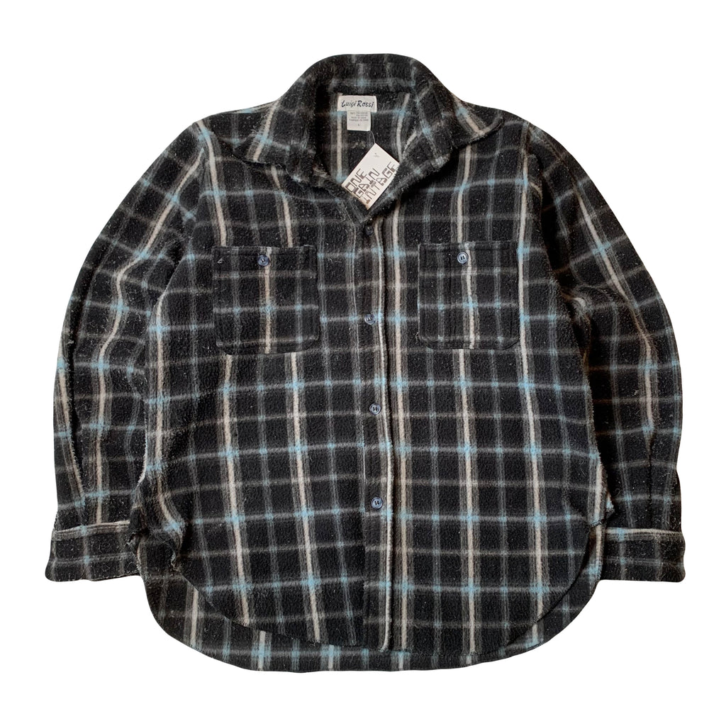 Vintage Luigi Rossi Heavy Fleece Plaid Button Up L