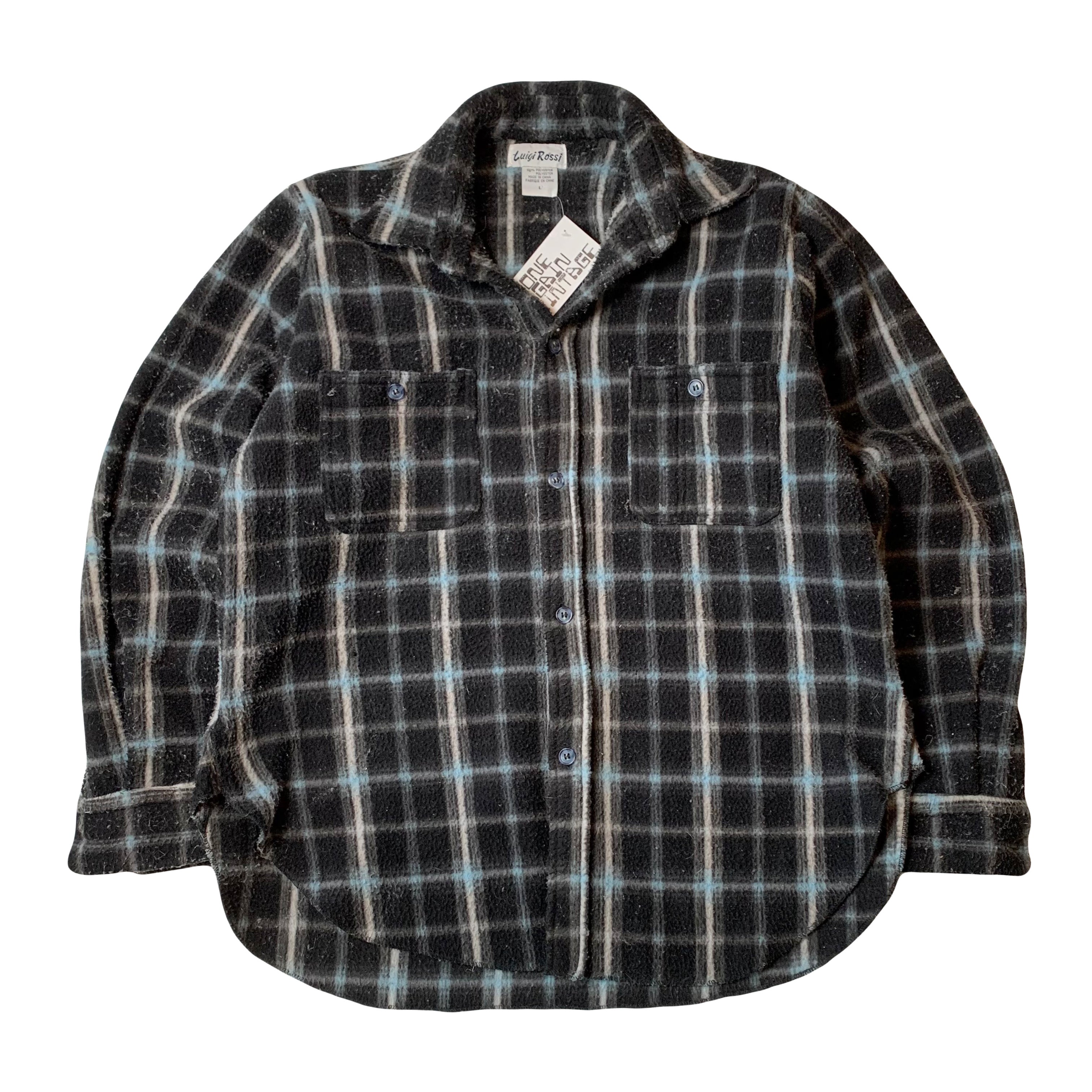 Vintage Luigi Rossi Heavy Fleece Plaid Button Up L