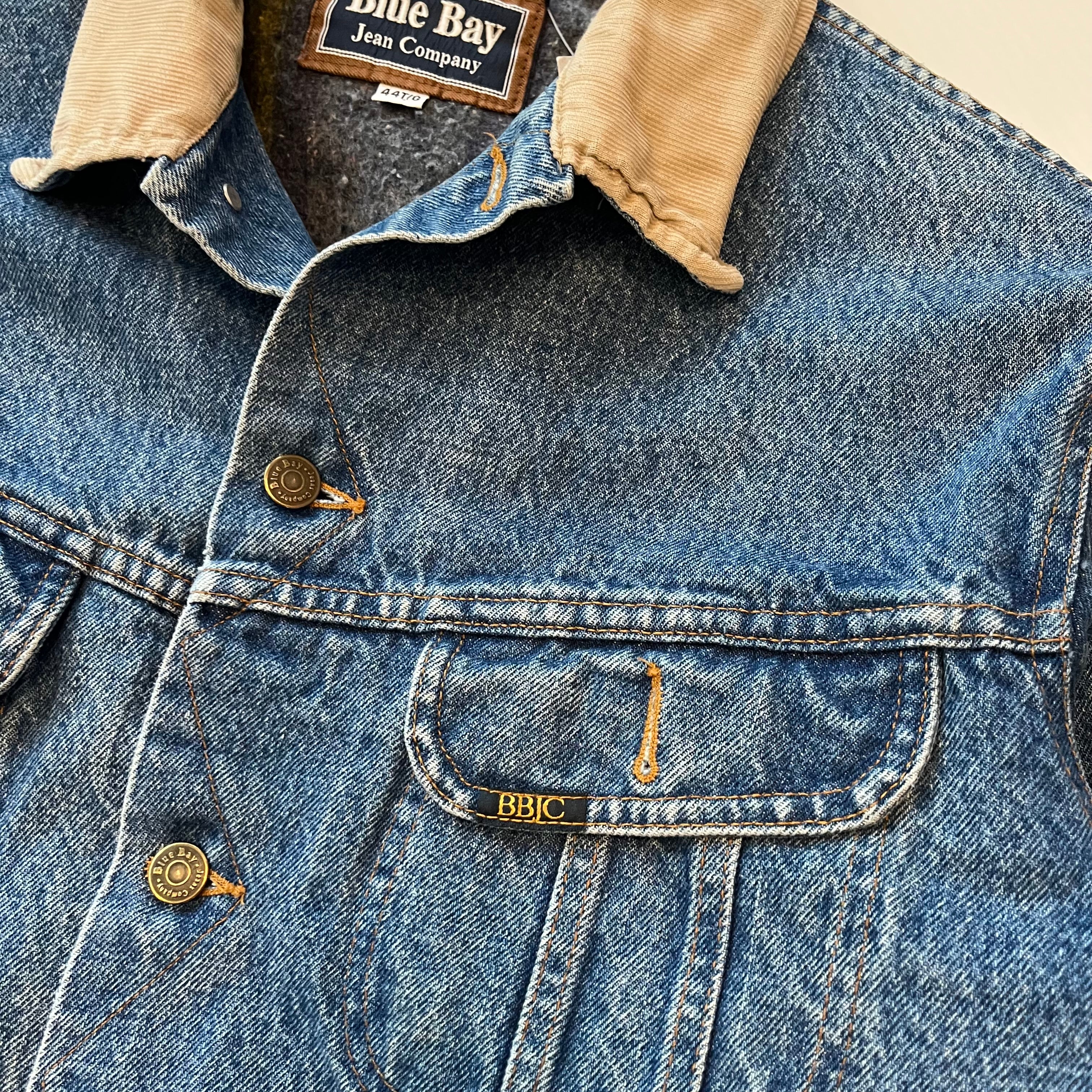 Vintage Blue Bay Blanket Lined Denim Jacket L