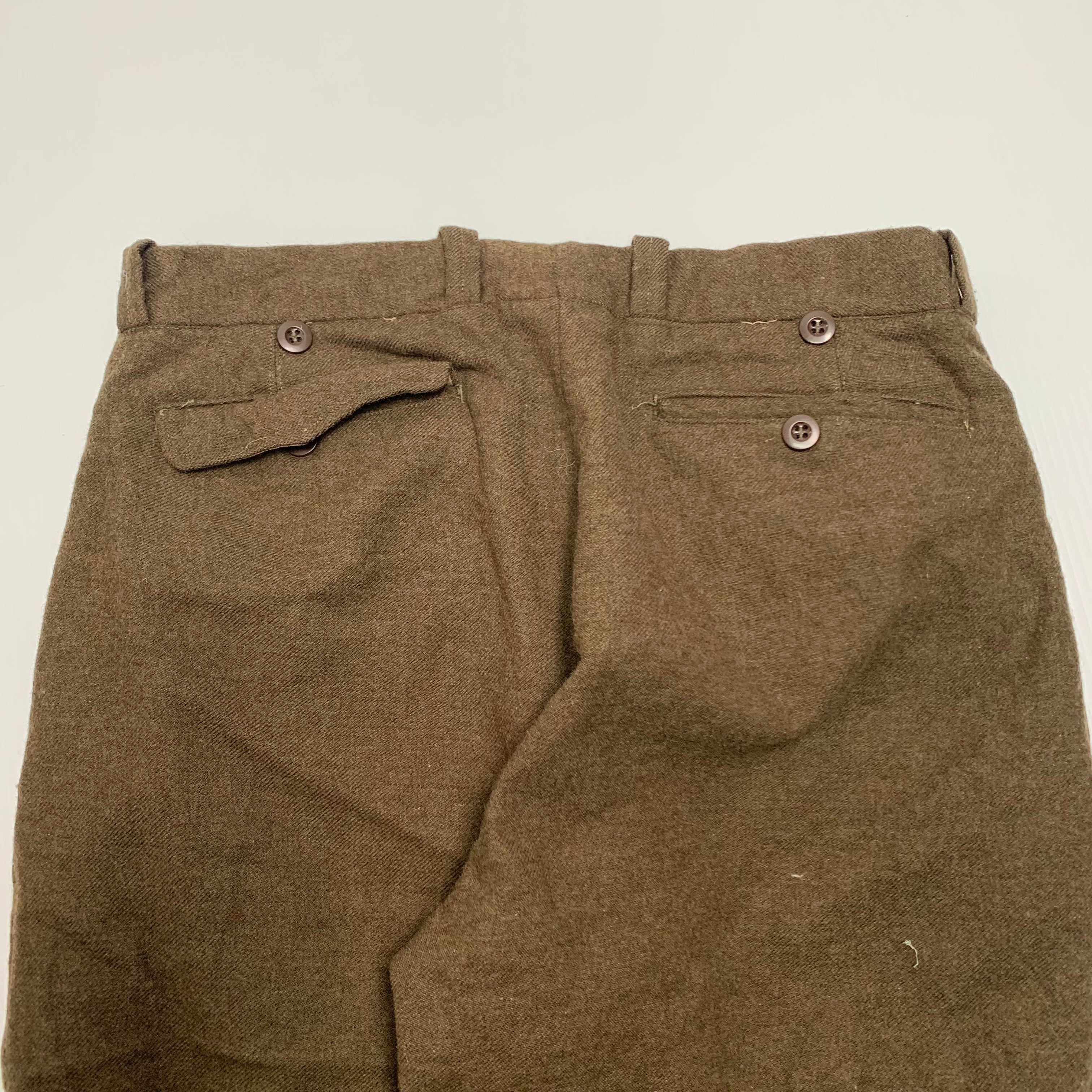 80s Lavaur Brown Wool Military Pants 32