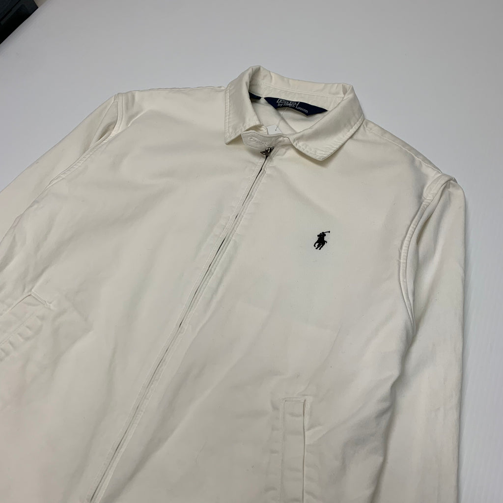90s White Polo Harrington Jacket L
