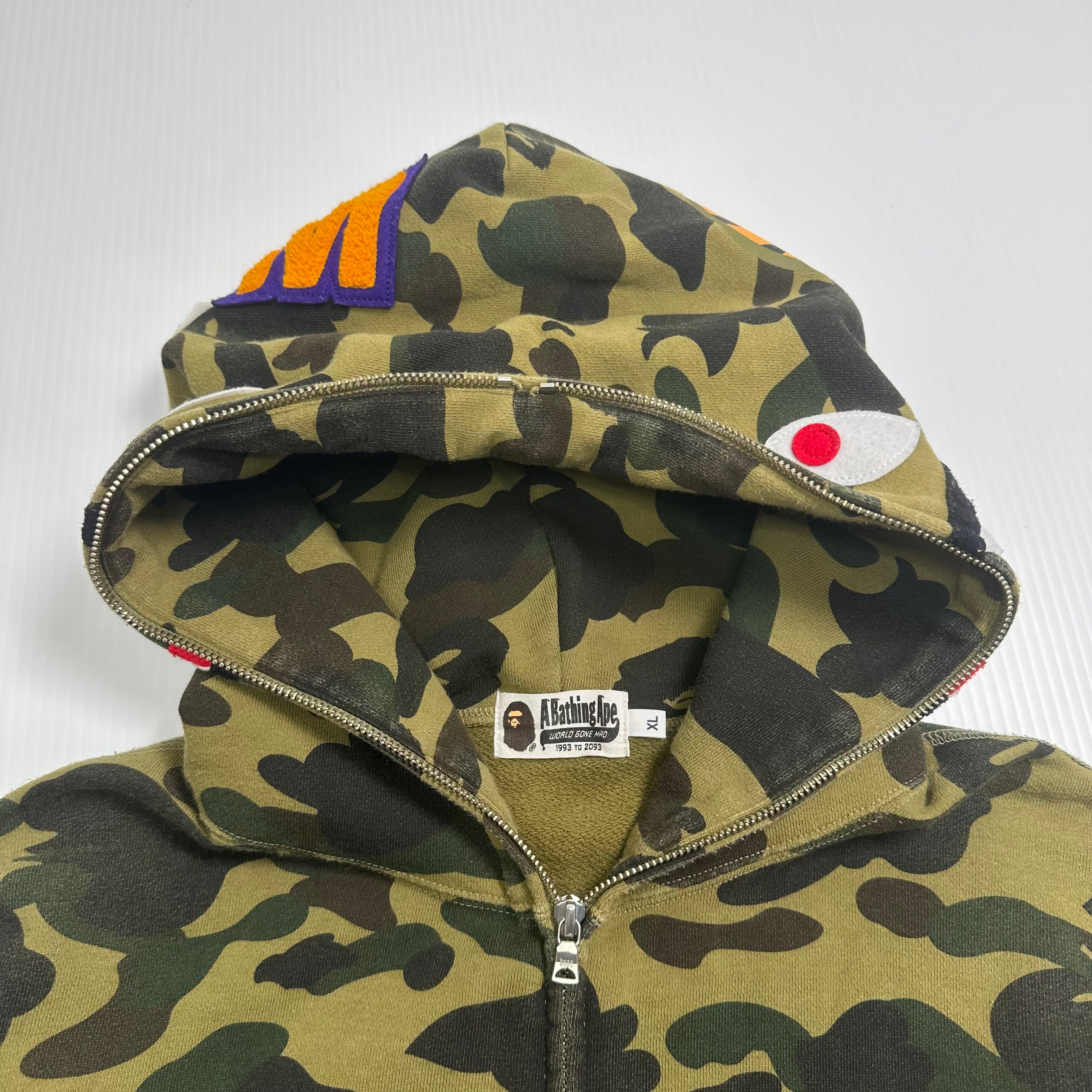 BAPE A Bathing Ape Shark Camo Zip Hoodie XL
