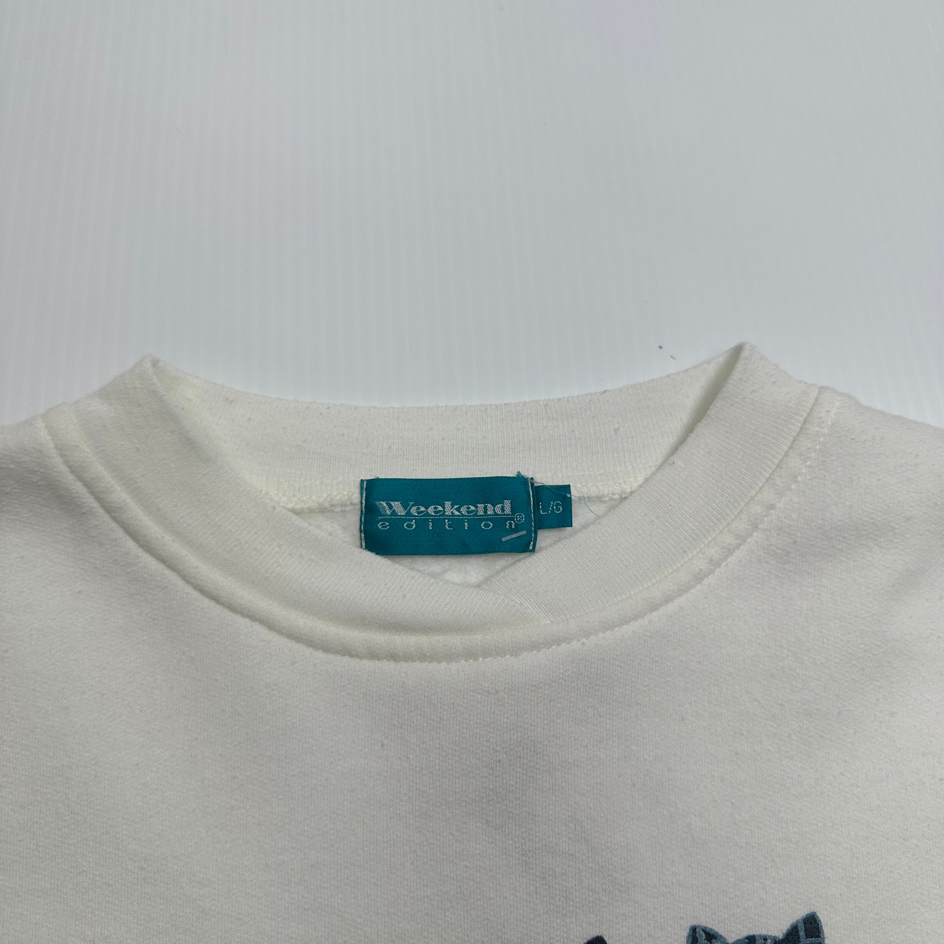 Vintage Weekend Edition Cats Crewneck L