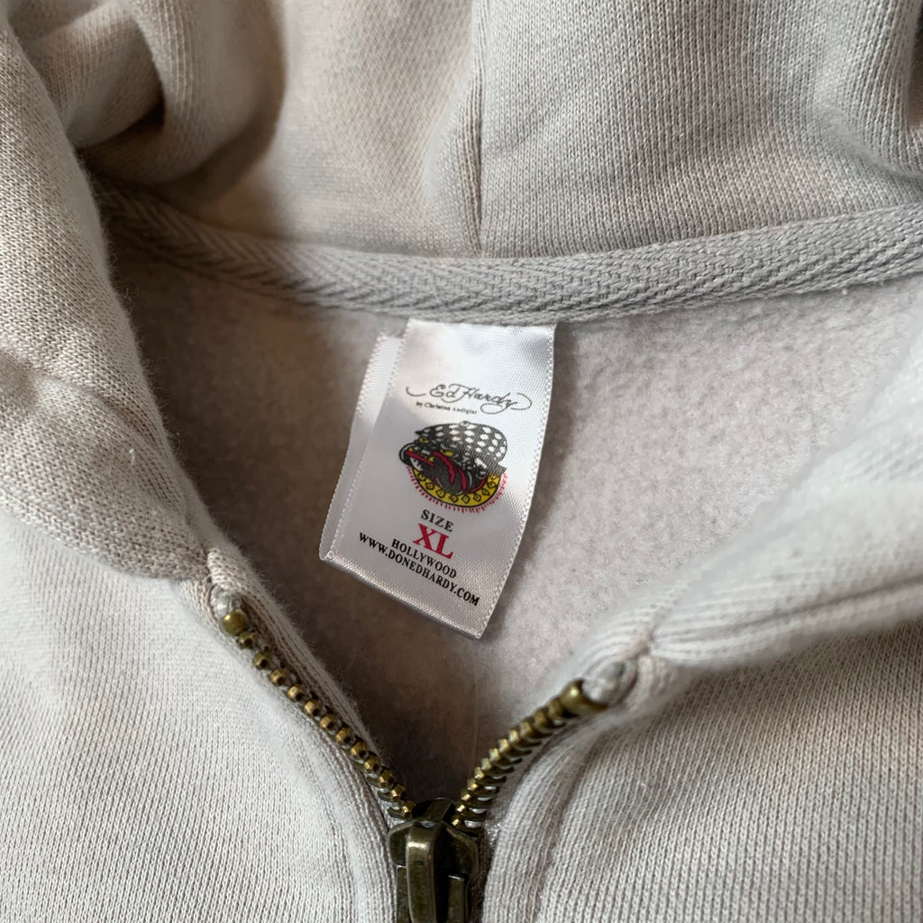 Y2K Ed Hardy Death Or Glory Zip Hoodie XL
