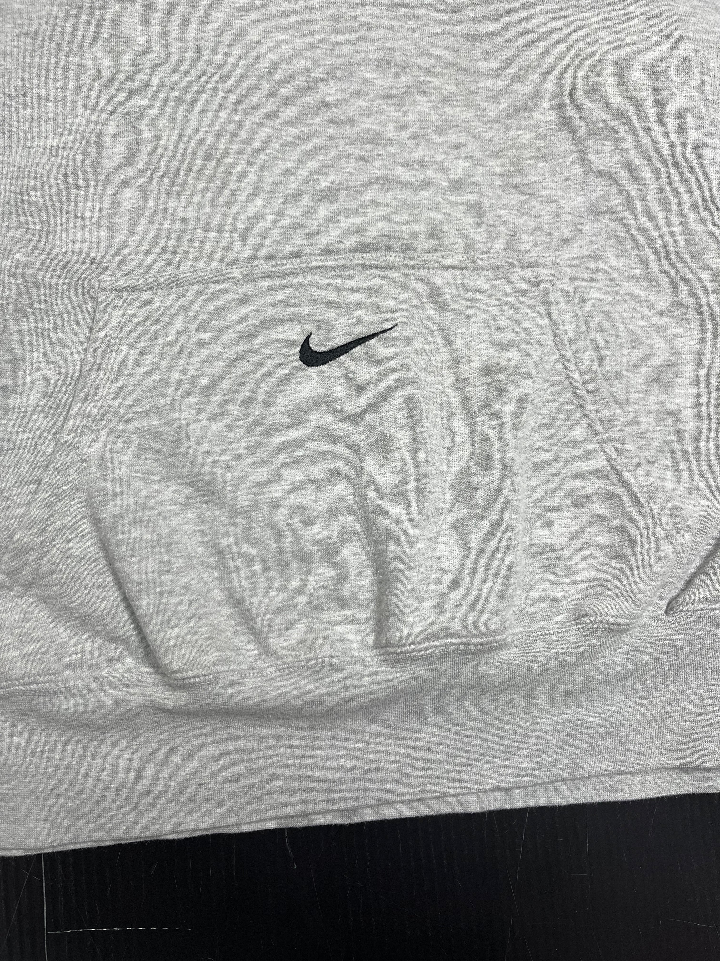 Y2K Nike Grey Centre Swoosh Hoodie 2XL