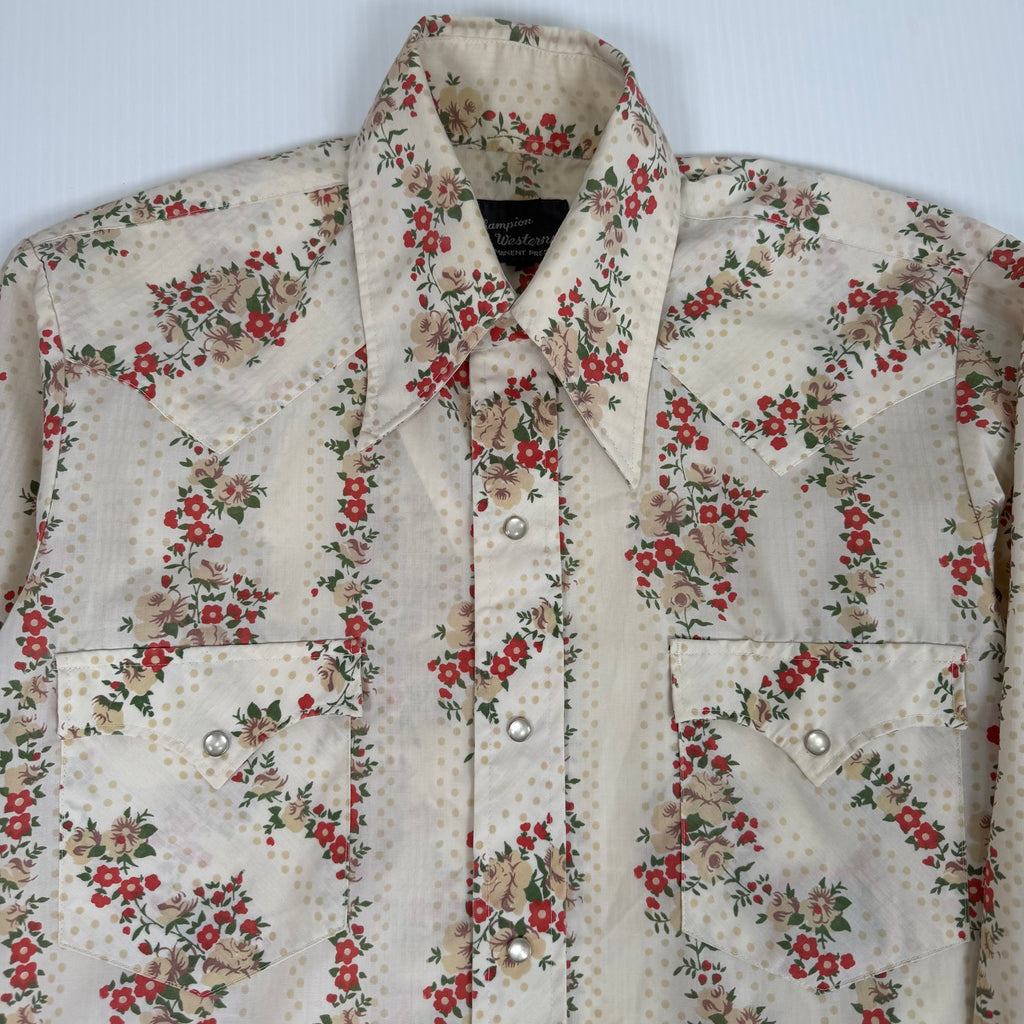 Vintage Champion Westerns Floral Button Up Shirt M