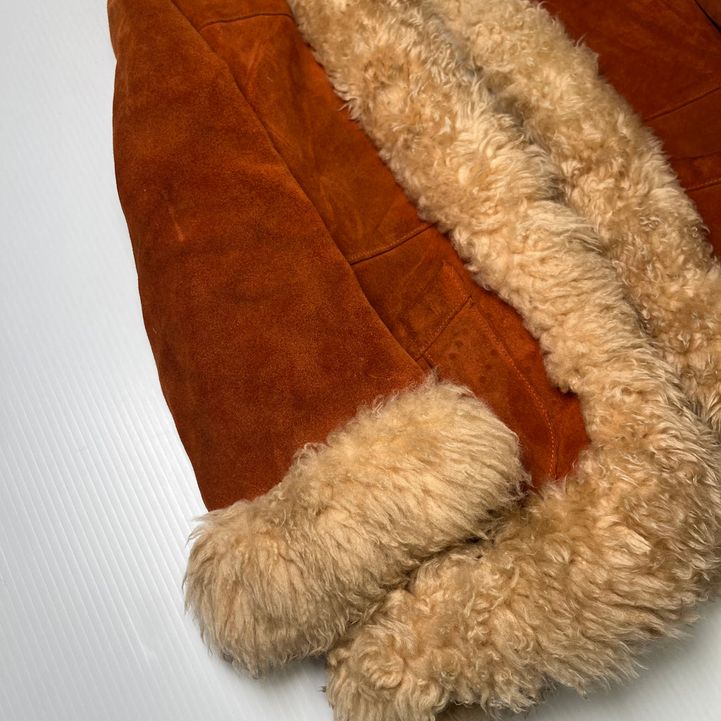 Vintage Sherpa Lined Suede Jacket Women's 6