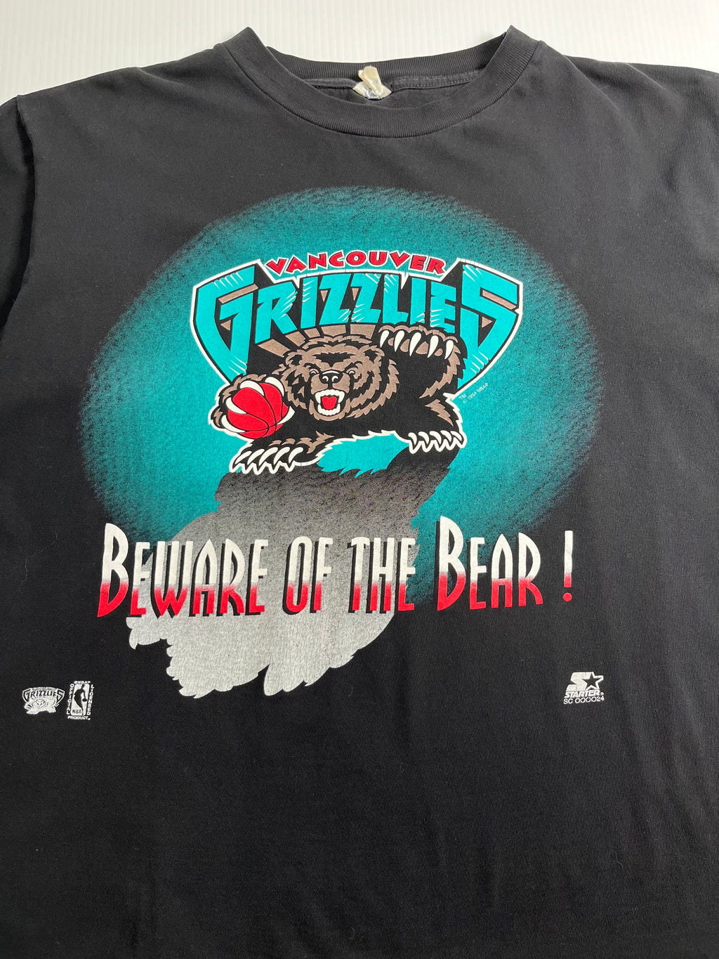 Vintage Starter Vancouver Grizzlies Beware of the Bear Tee M