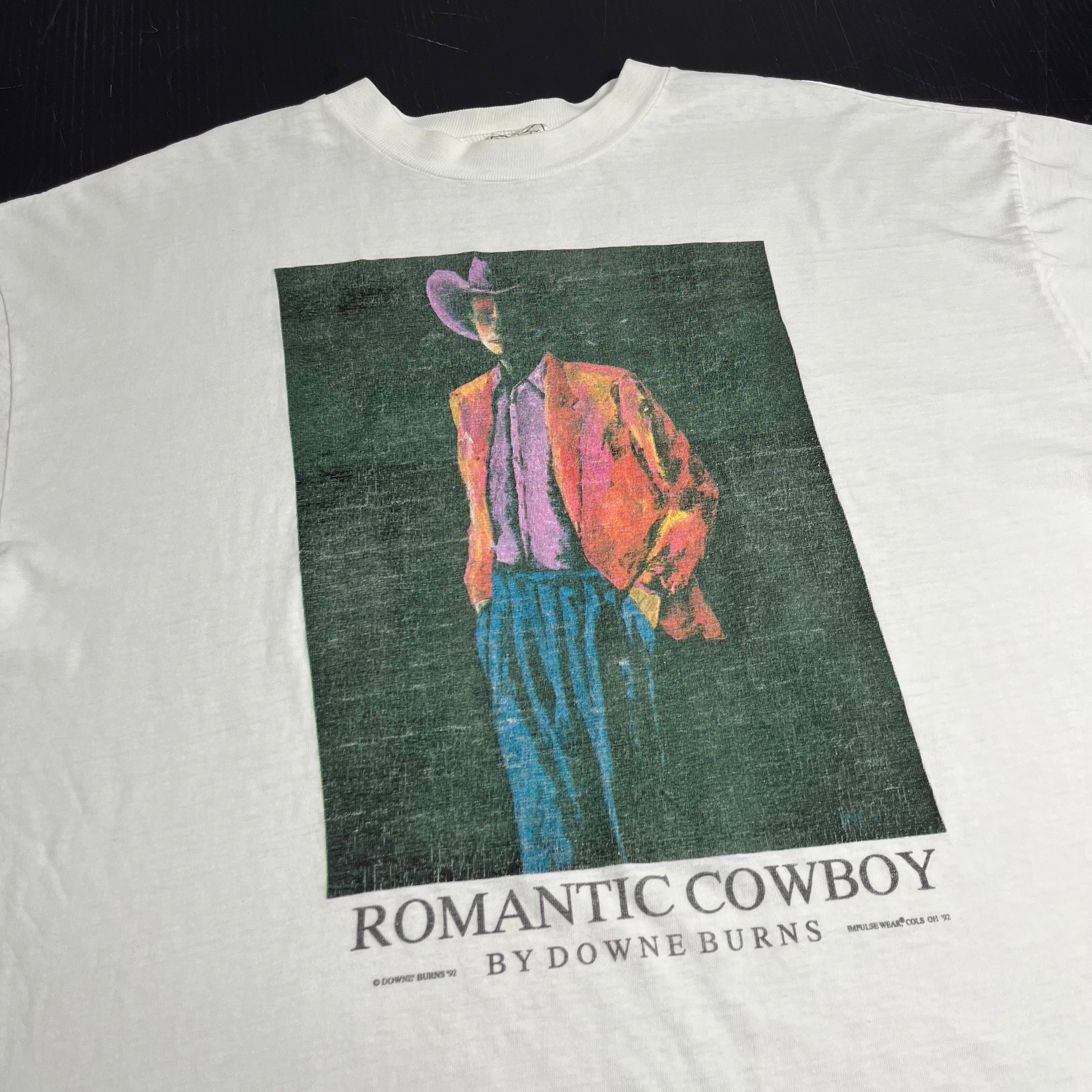 1992 Downe Burns Romantic Cowboy Tee XL