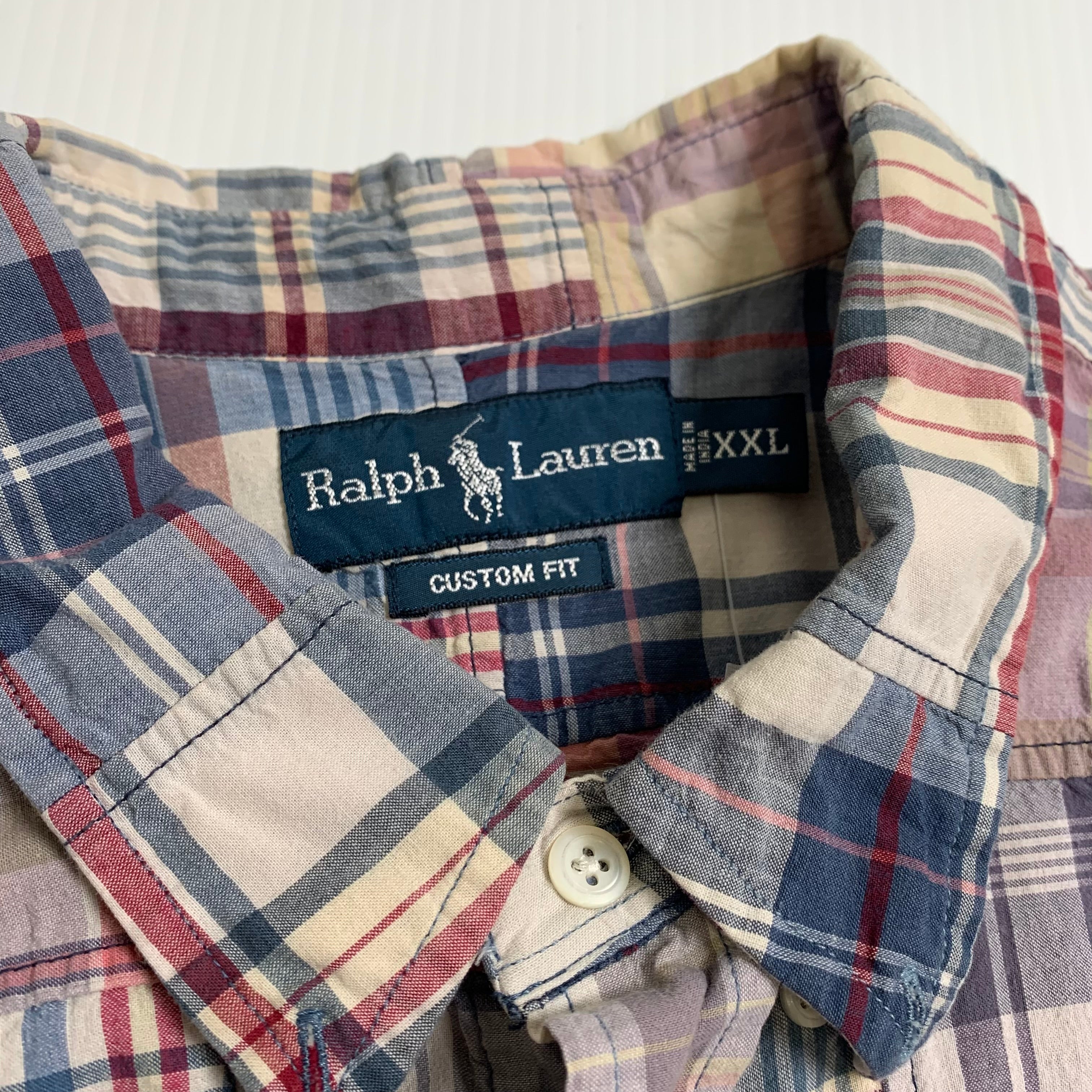 Vintage Polo Ralph Lauren Patchwork Short Sleeve Button Up XXL