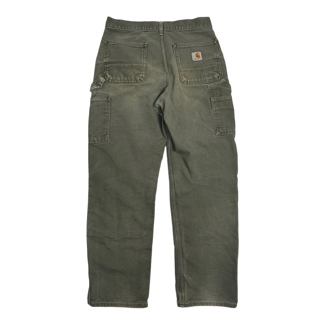 Distressed Carhartt Olive Double Knees 30
