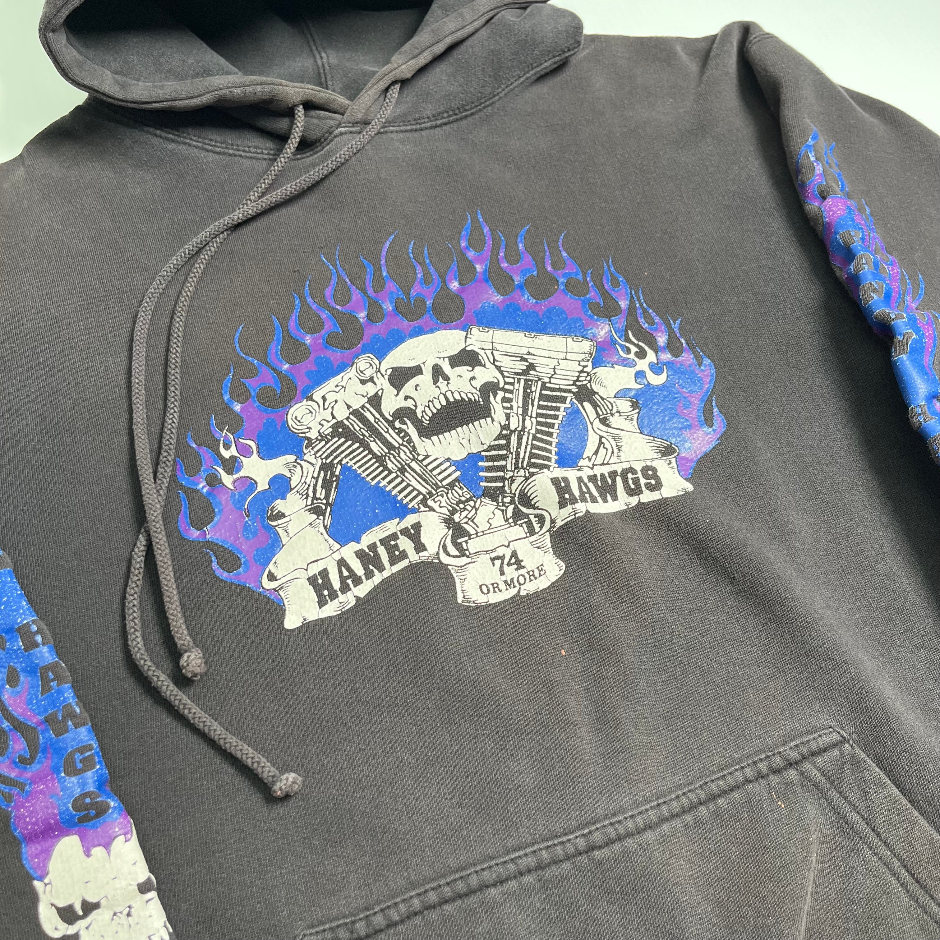 Vintage Haney Hawgs Motorcycles Hoodie M