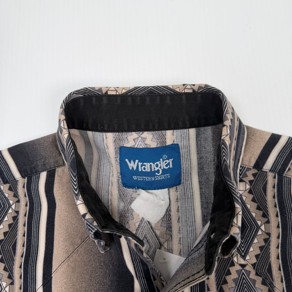 Vintage Wrangler Pattern Western Button Up Shirt XL