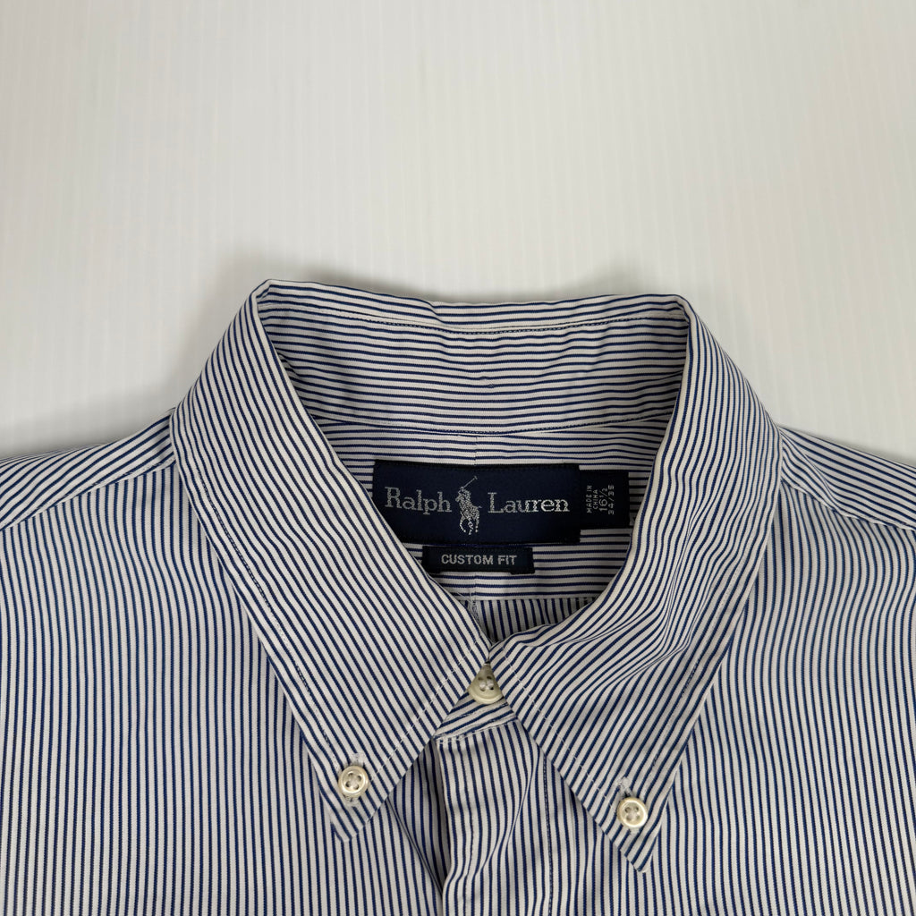 Vintage Ralph Lauren Pinstripe Short Sleeve Button Up Shirt XL